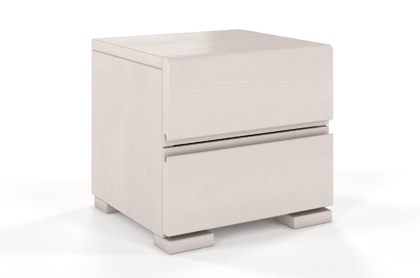 Szafka nocna Loke z drewna sosnowego Bielony - zdjęcie 1