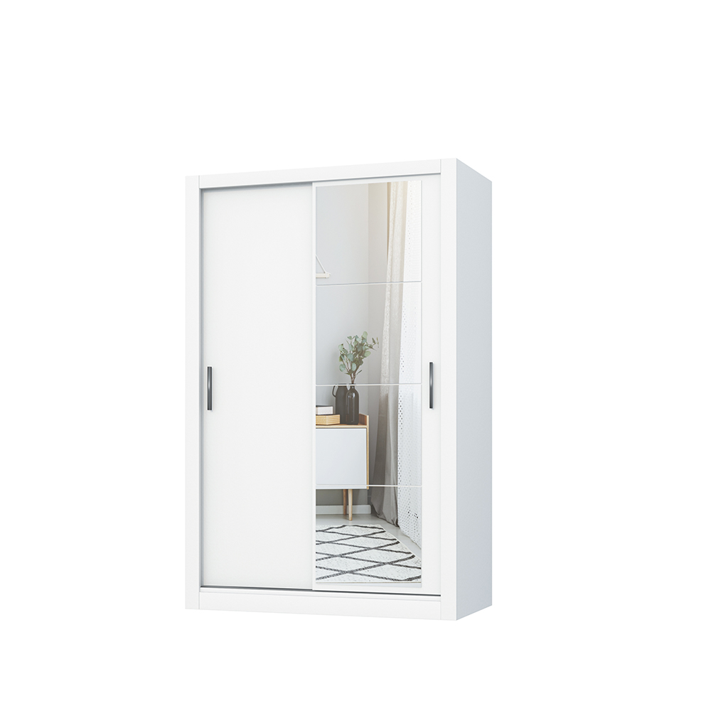 Szafa Arti 120 cm z jednym lustrem Biały - zdjęcie 1