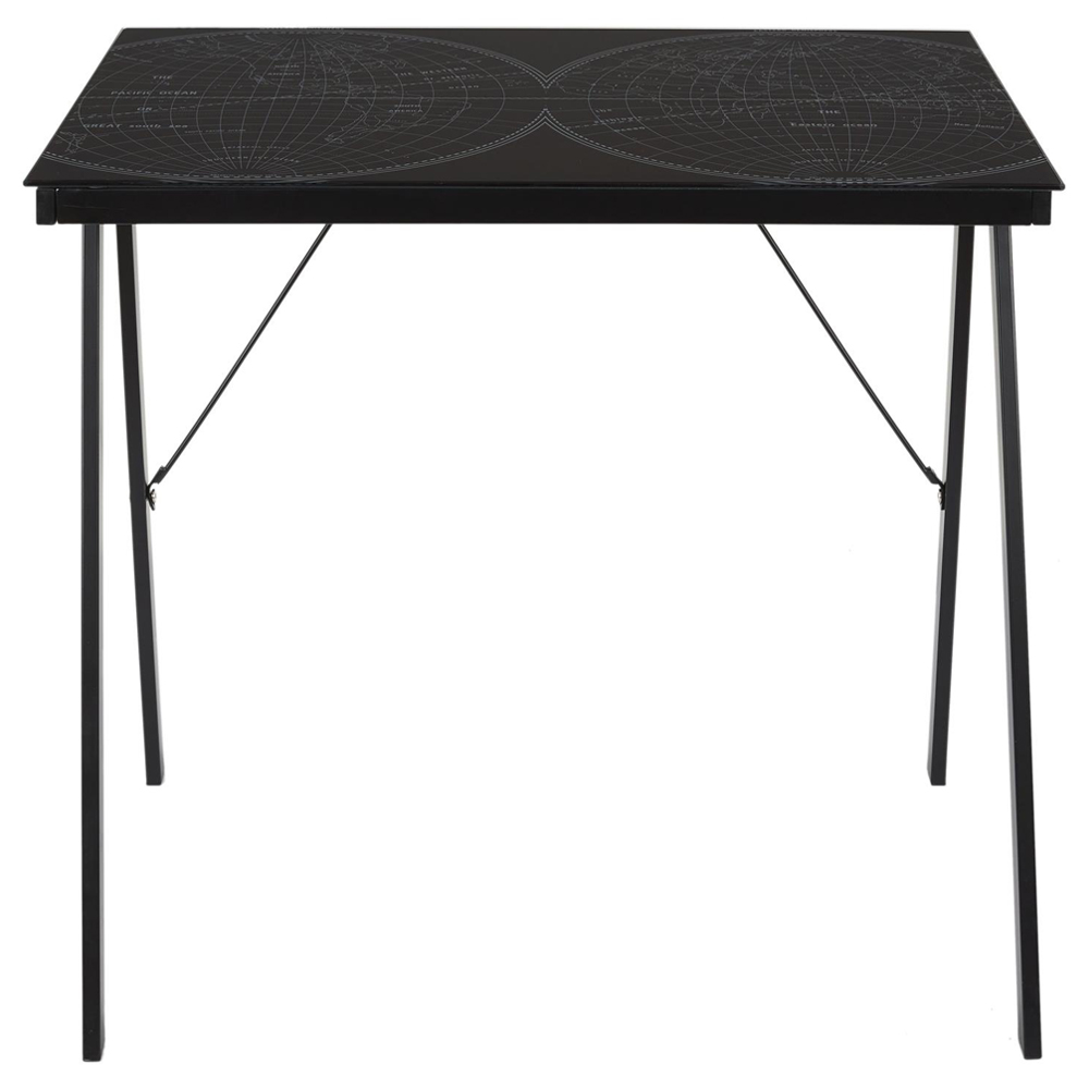 Biurko metalowe Emulne 80x50 cm ze szklanym blatem - zdjęcie 1