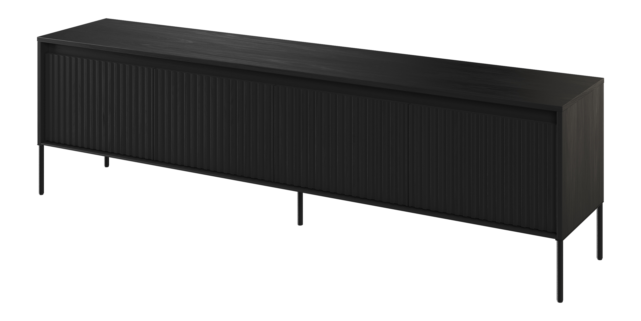 Szafka RTV Trend 193 cm z LED Czarna - zdjęcie 1