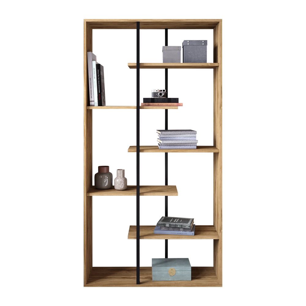 Regał na książki Pristeo pięciopoziomowy orzech - zdjęcie 1