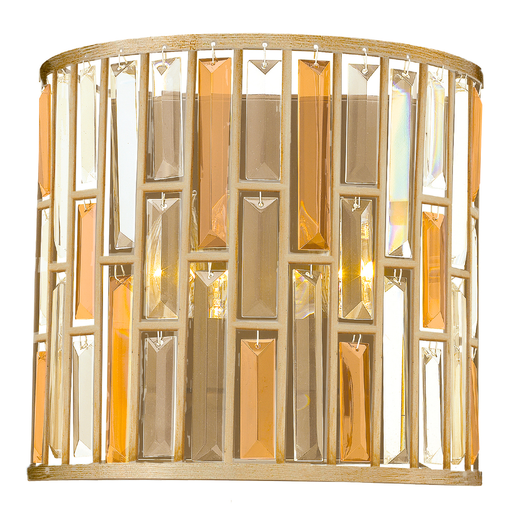 Kinkiet ścienny Giell z kryształu okrągły złoty - zdjęcie 1