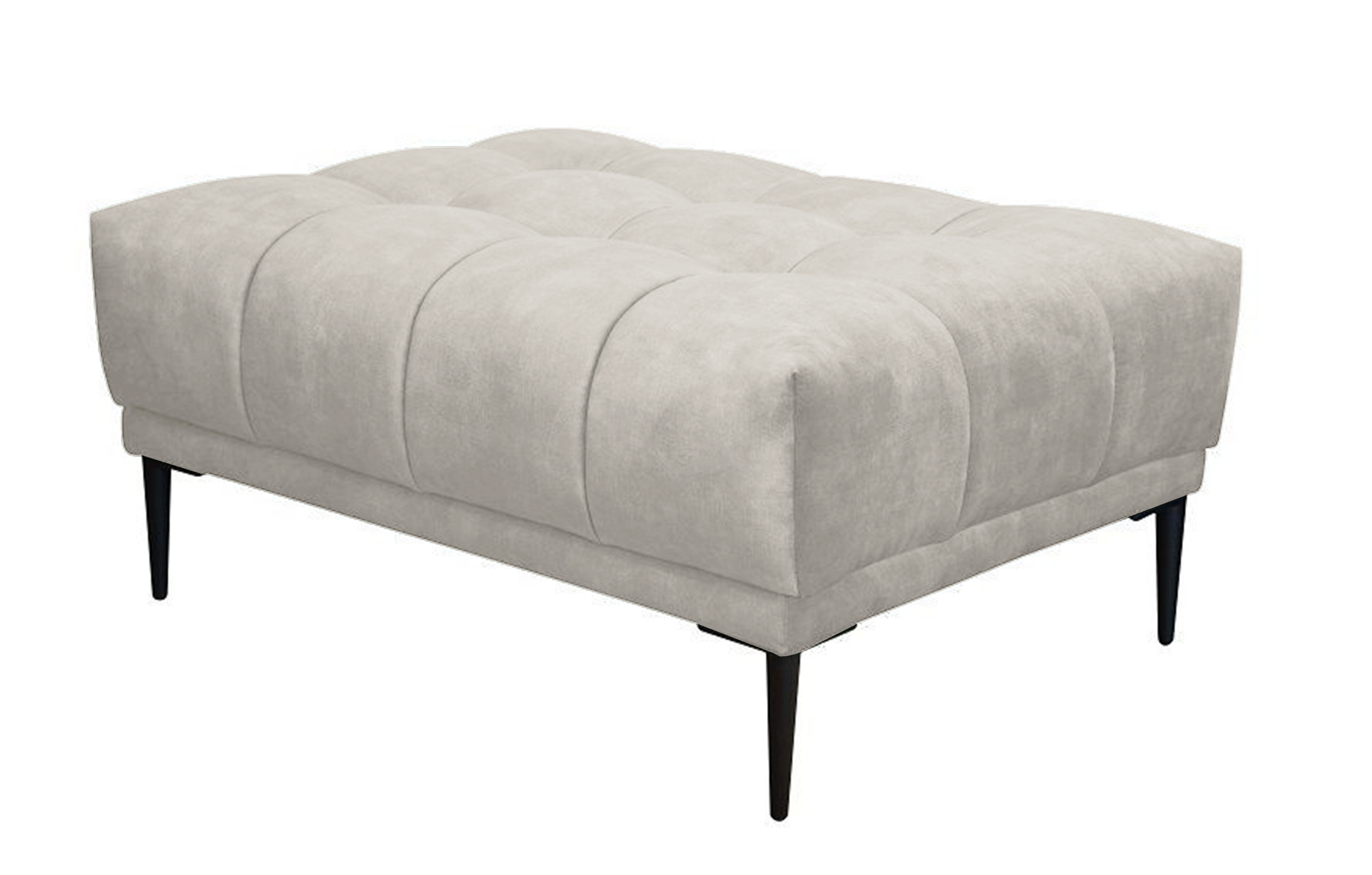 Pufa Boledit kremowa w tkaninie hydrofobowej welur - zdjęcie 1