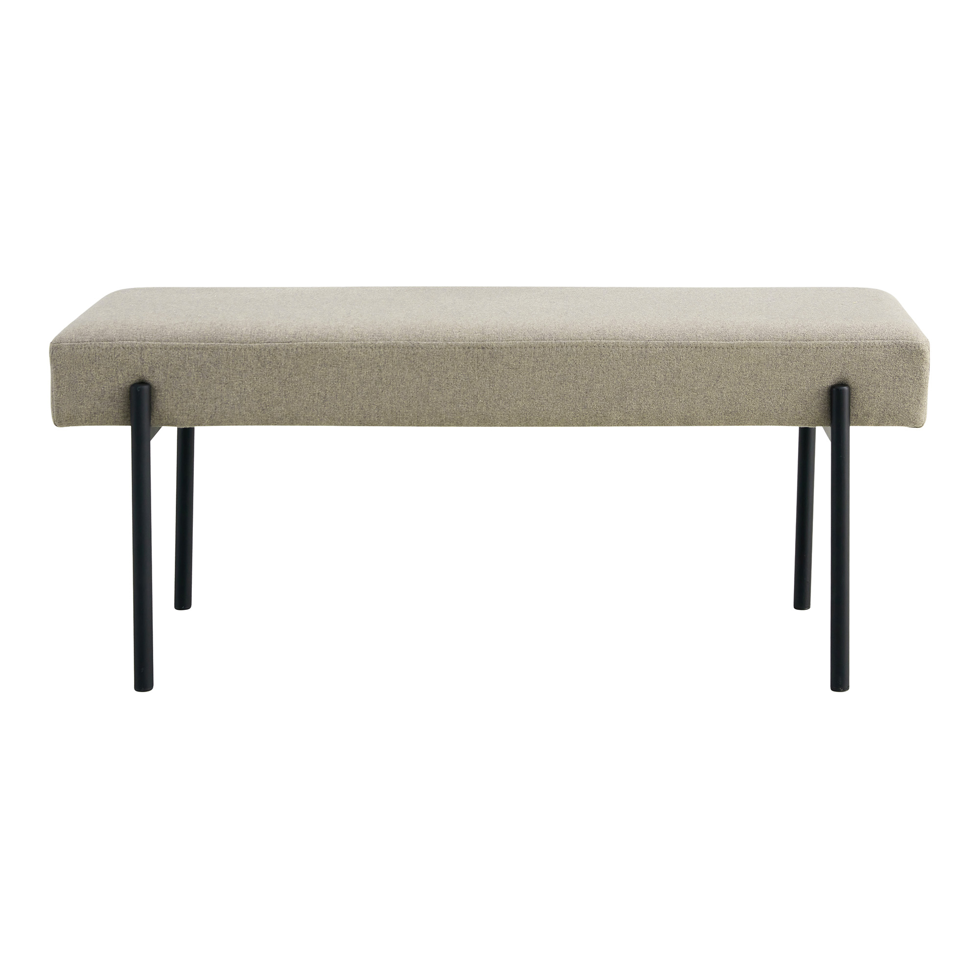 Ławka tapicerowana Elered 100 cm beżowa na czarnych nóżkach - zdjęcie 1