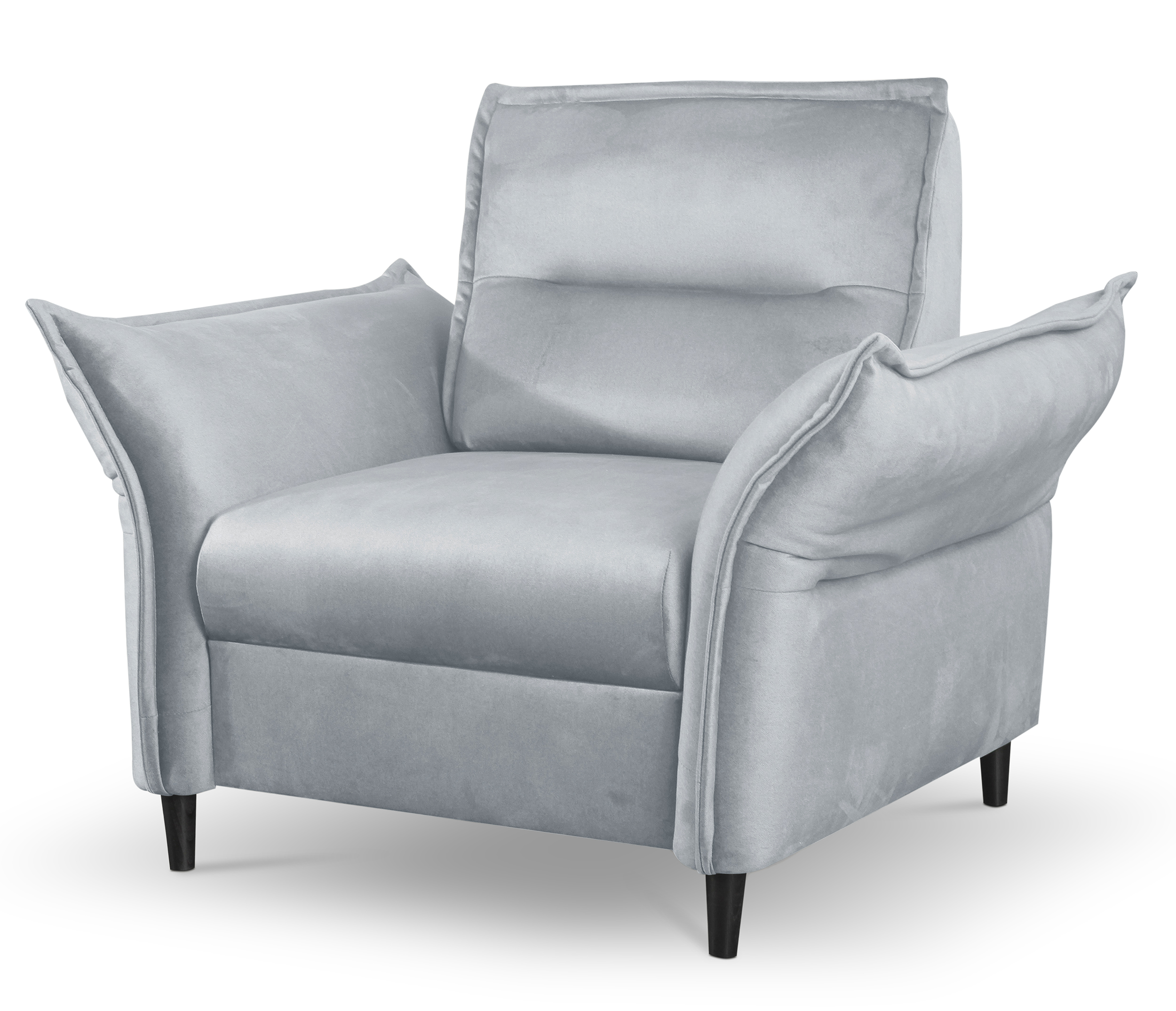 Fotel kubełkowy Wlora szary velvet hydrofobowy - zdjęcie 1