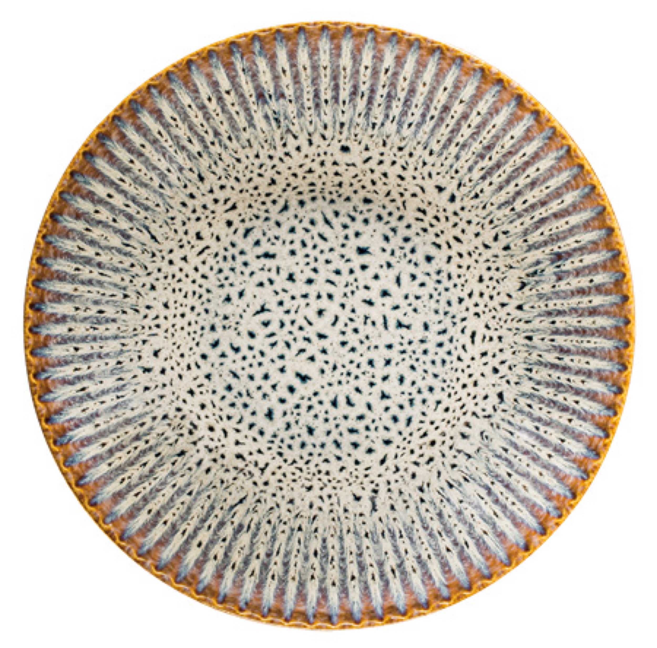 Zestaw talerzy dla 4 os. Desert ceramiczny niebiesko-brązowy - zdjęcie 1