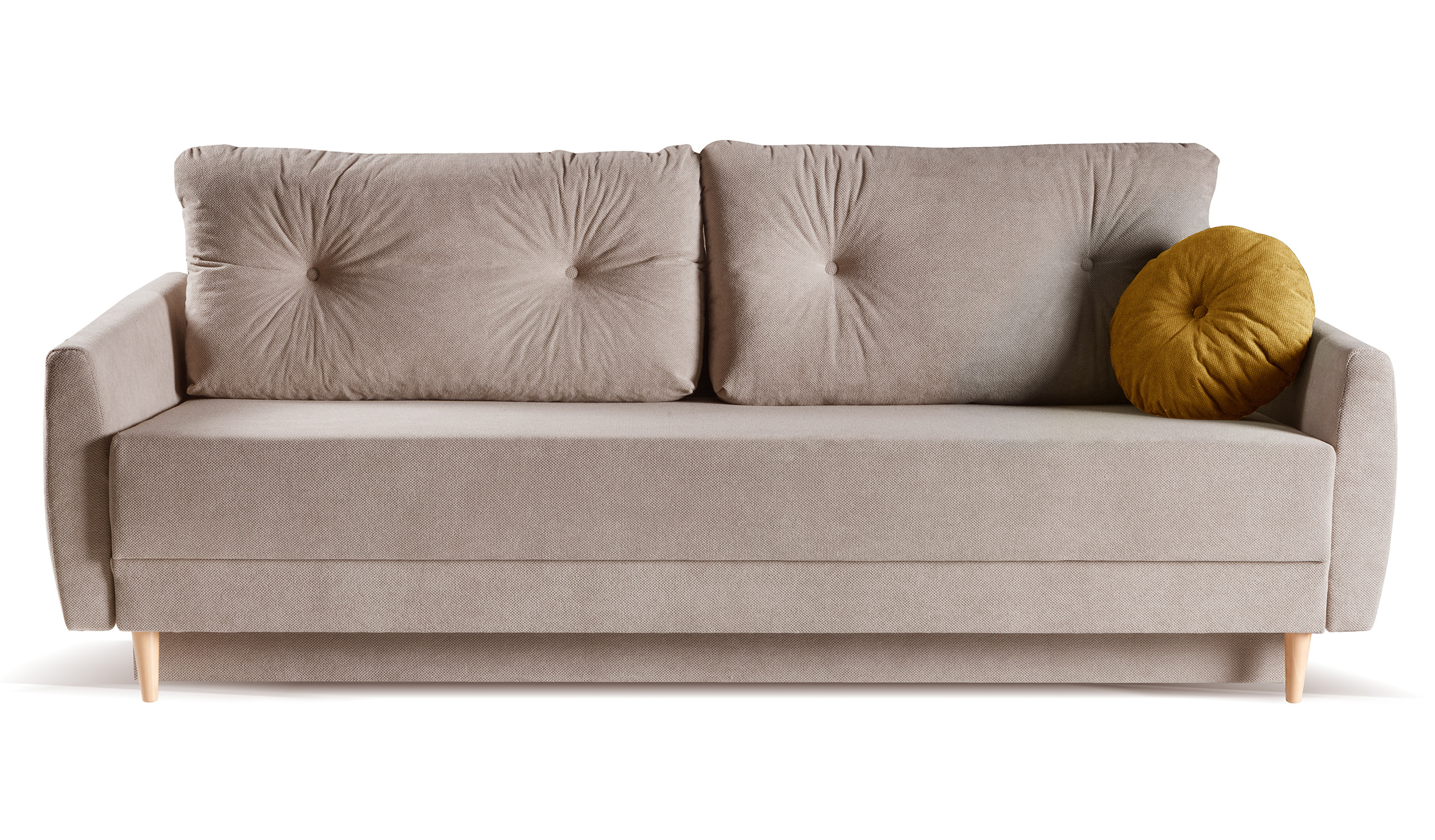 Kanapa trzyosobowa Hollea z funkcją spania szarobeżowa plecionka - zdjęcie 1