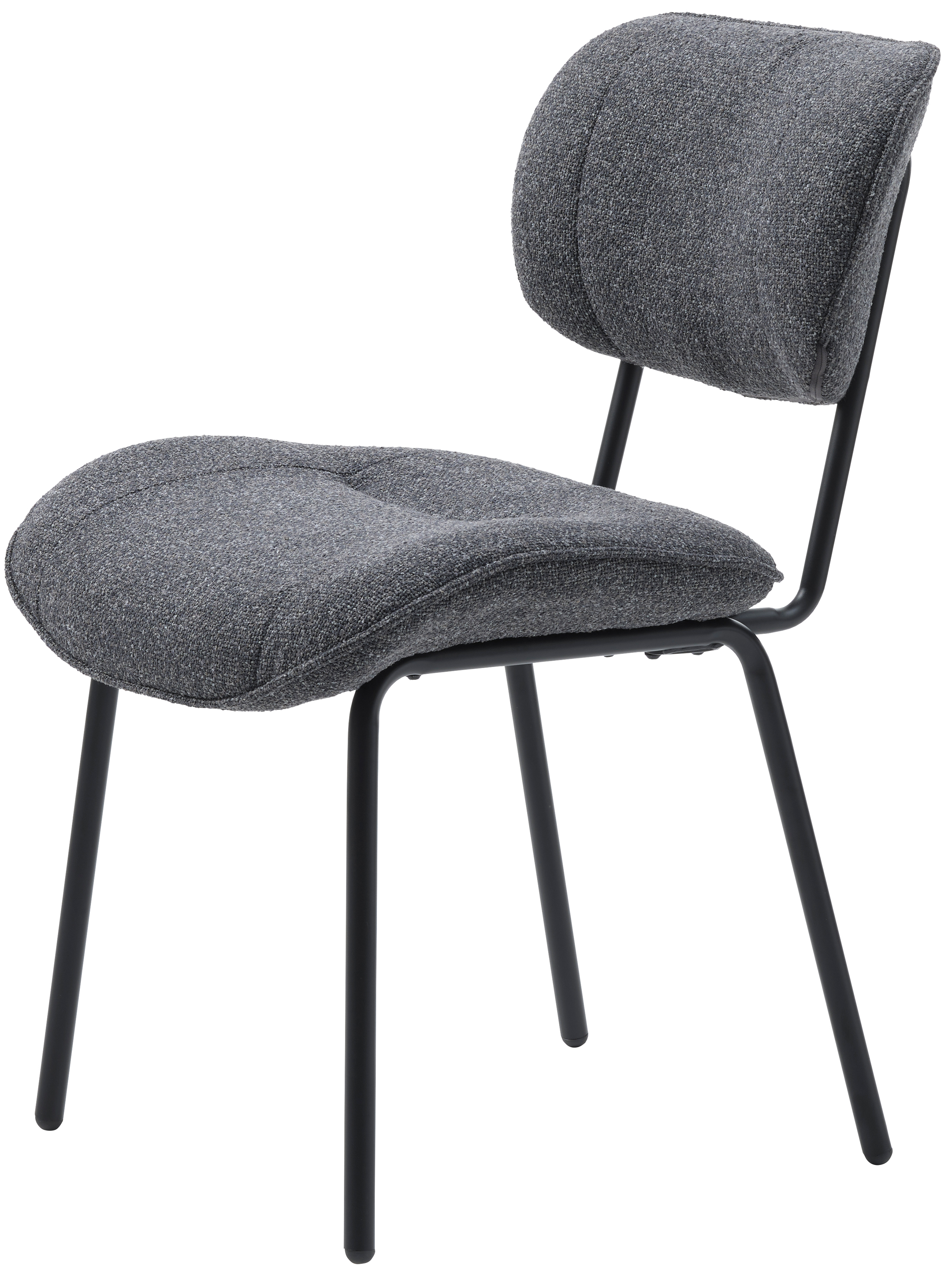 Krzesło tapicerowane Miluno na czarnych nogach melanż ciemnoszary - zdjęcie 1