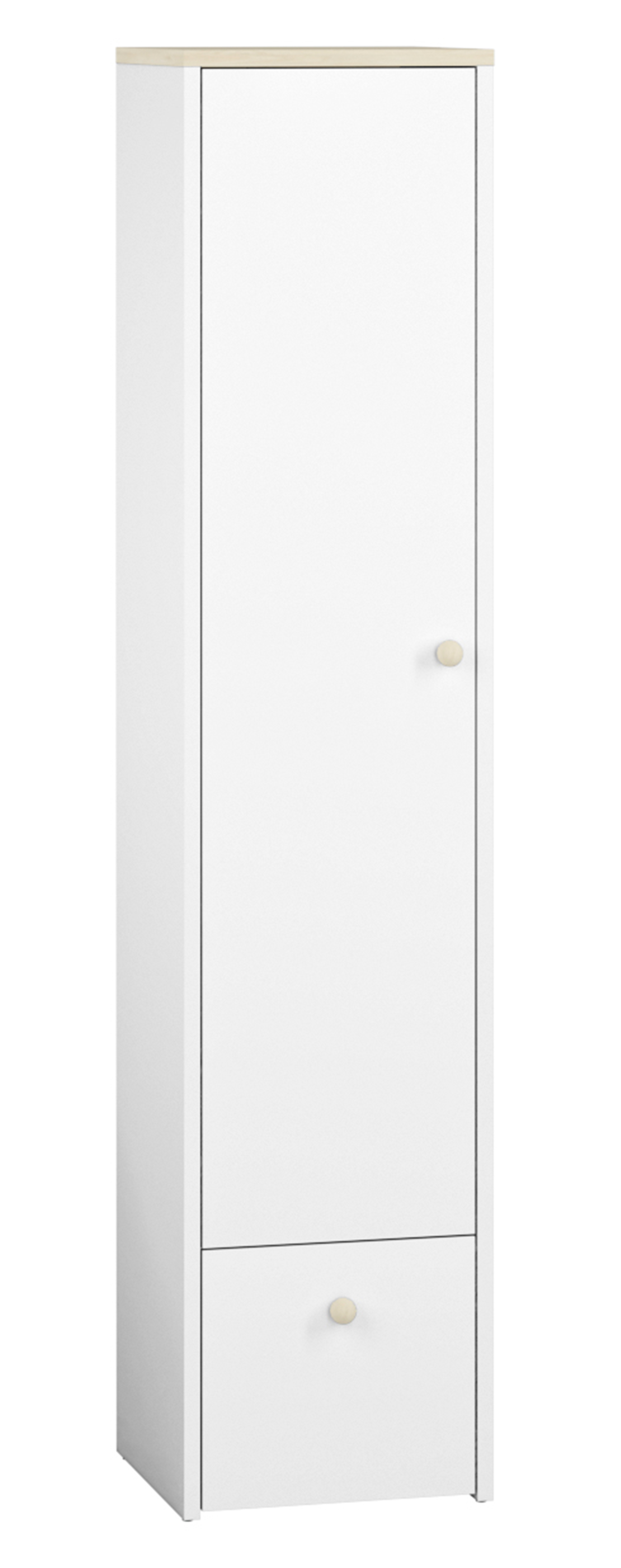 Regał zamykany Rettio 43 cm biały/buk Fjord - zdjęcie 1