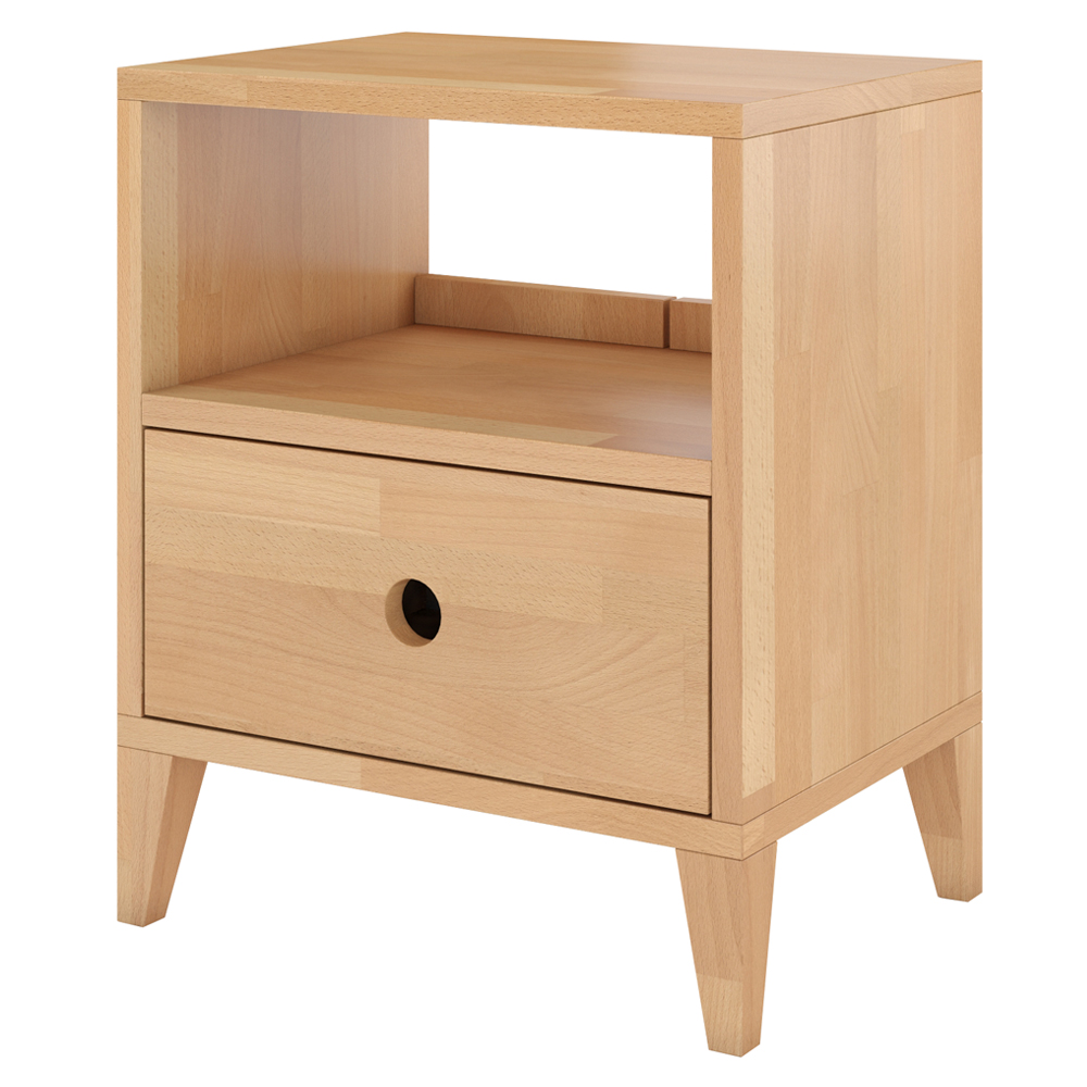 Szafka nocna z drewna bukowego Caldaro naturalna - zdjęcie 1