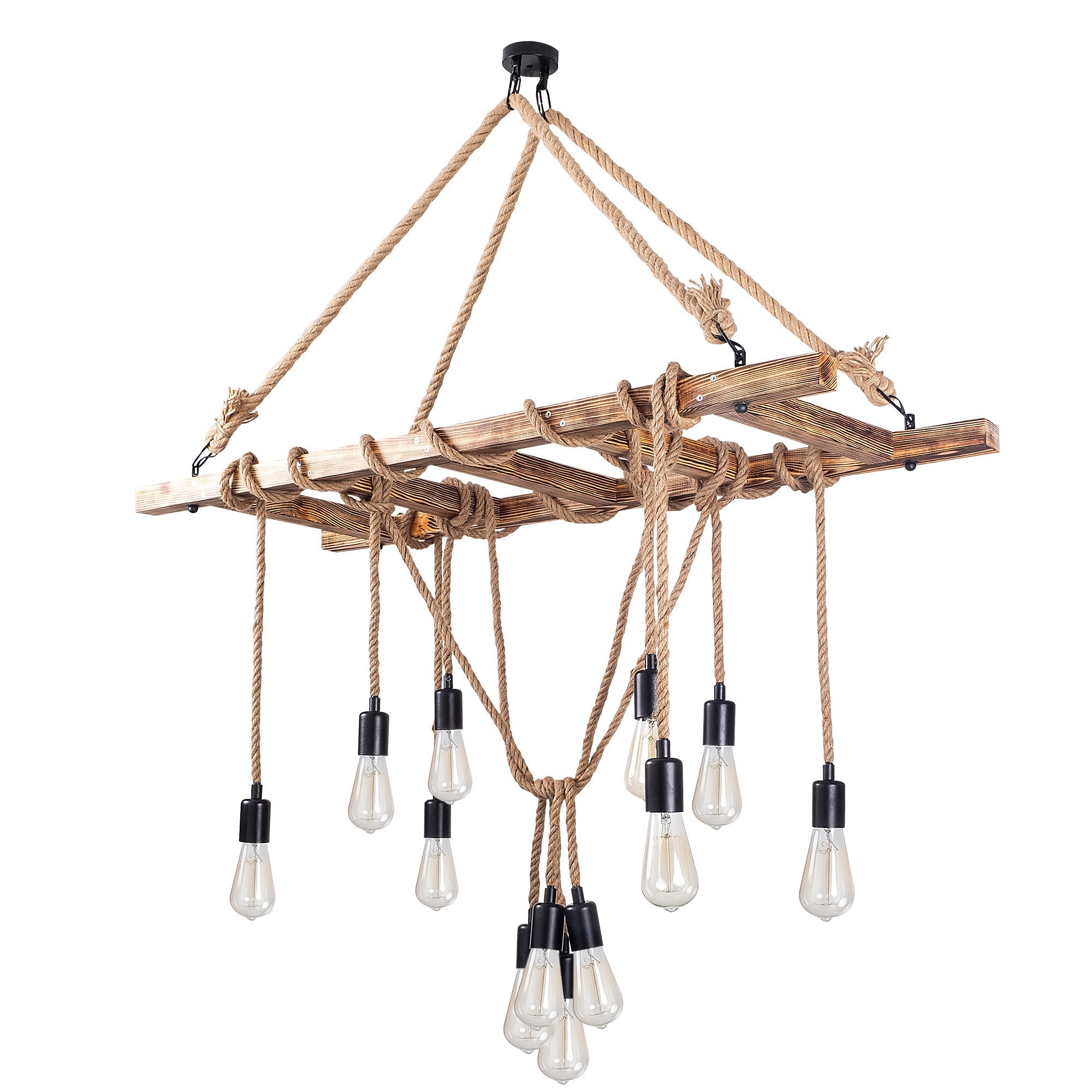 Lampa wisząca Symmett x12 drewniana - zdjęcie 1