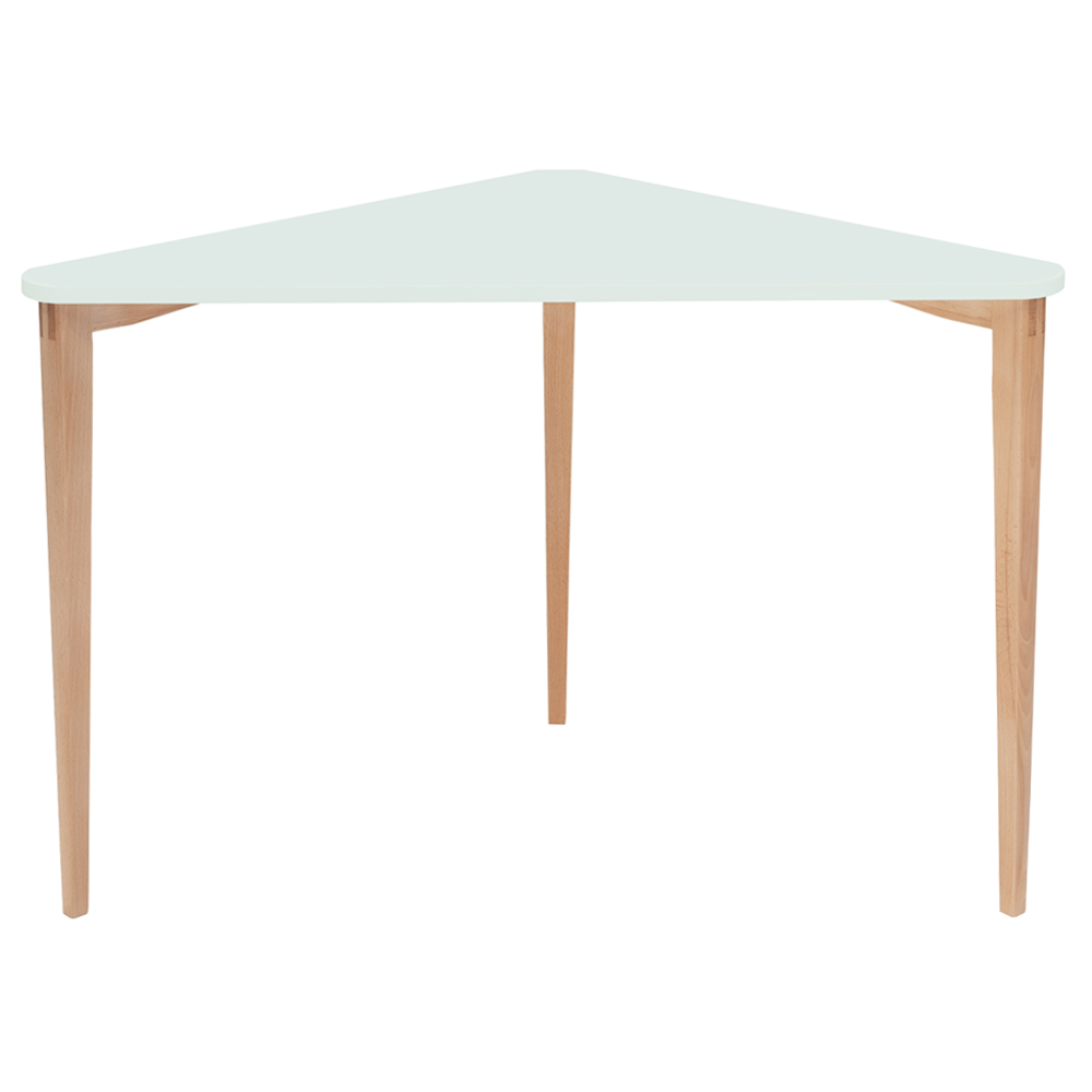 Biurko narożne Naja 114x85 cm bukowa podstawa Miętowy - zdjęcie 8