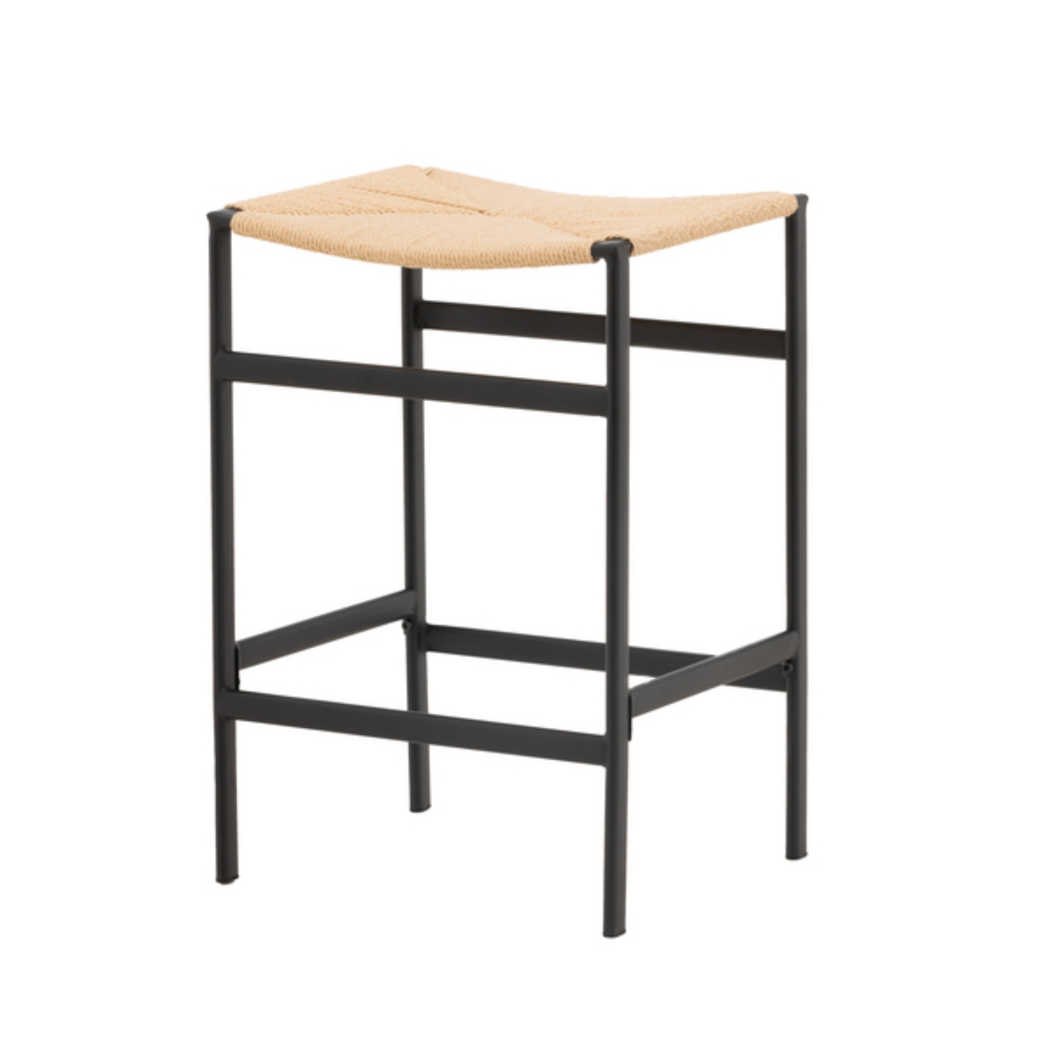 Hoker Yovent siedzisko z plecionej liny/ drewniana podstawa - zdjęcie 1