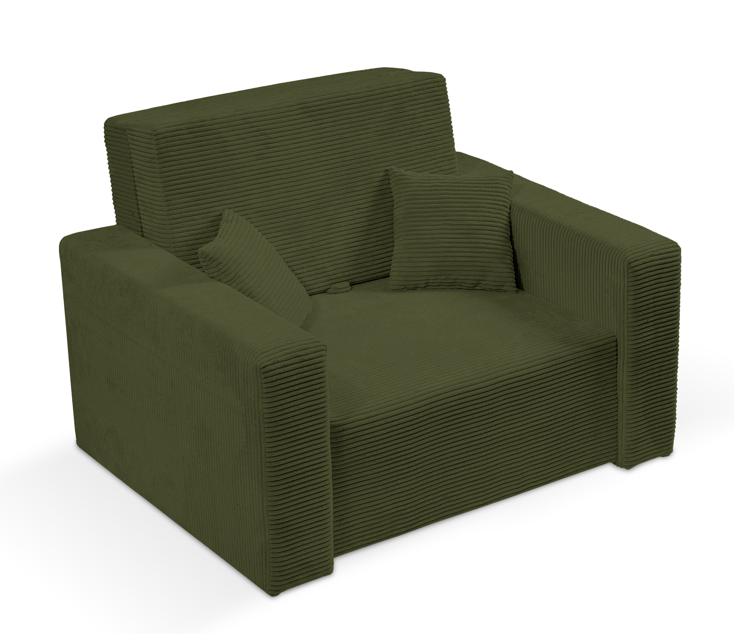 Amerykanka jednoosobowa Peroso oliwkowa z pojemnikiem sztruks - zdjęcie 1