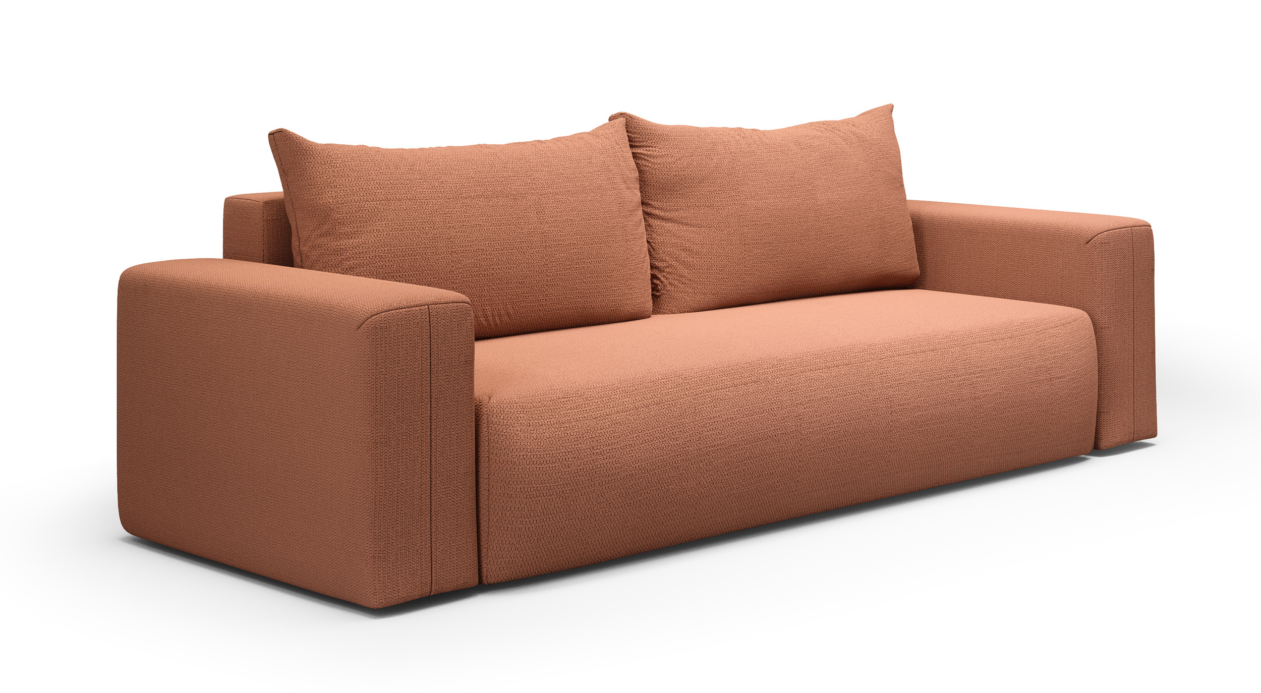 Kanapa rozkładana trzyosobowa Lummi z pojemnikiem miedziana szenil hydrofobowy - zdjęcie 1