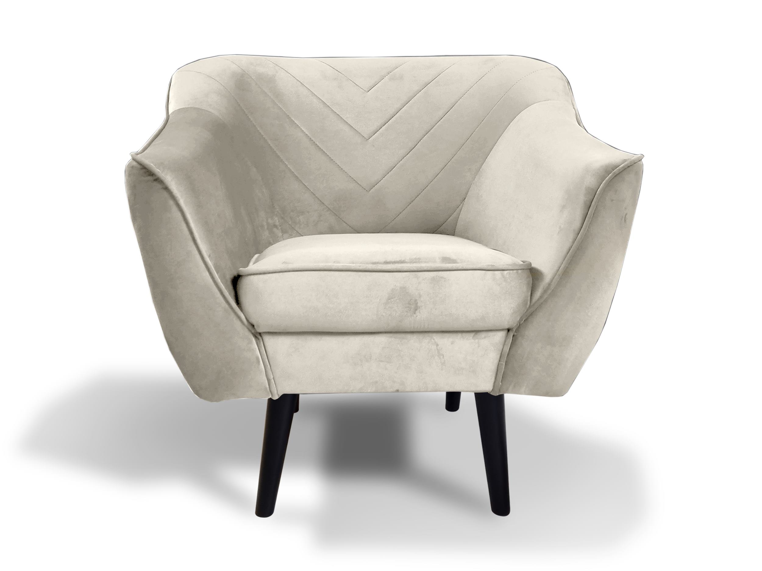 Fotel kubełkowy Voltana beżowy velvet - zdjęcie 1