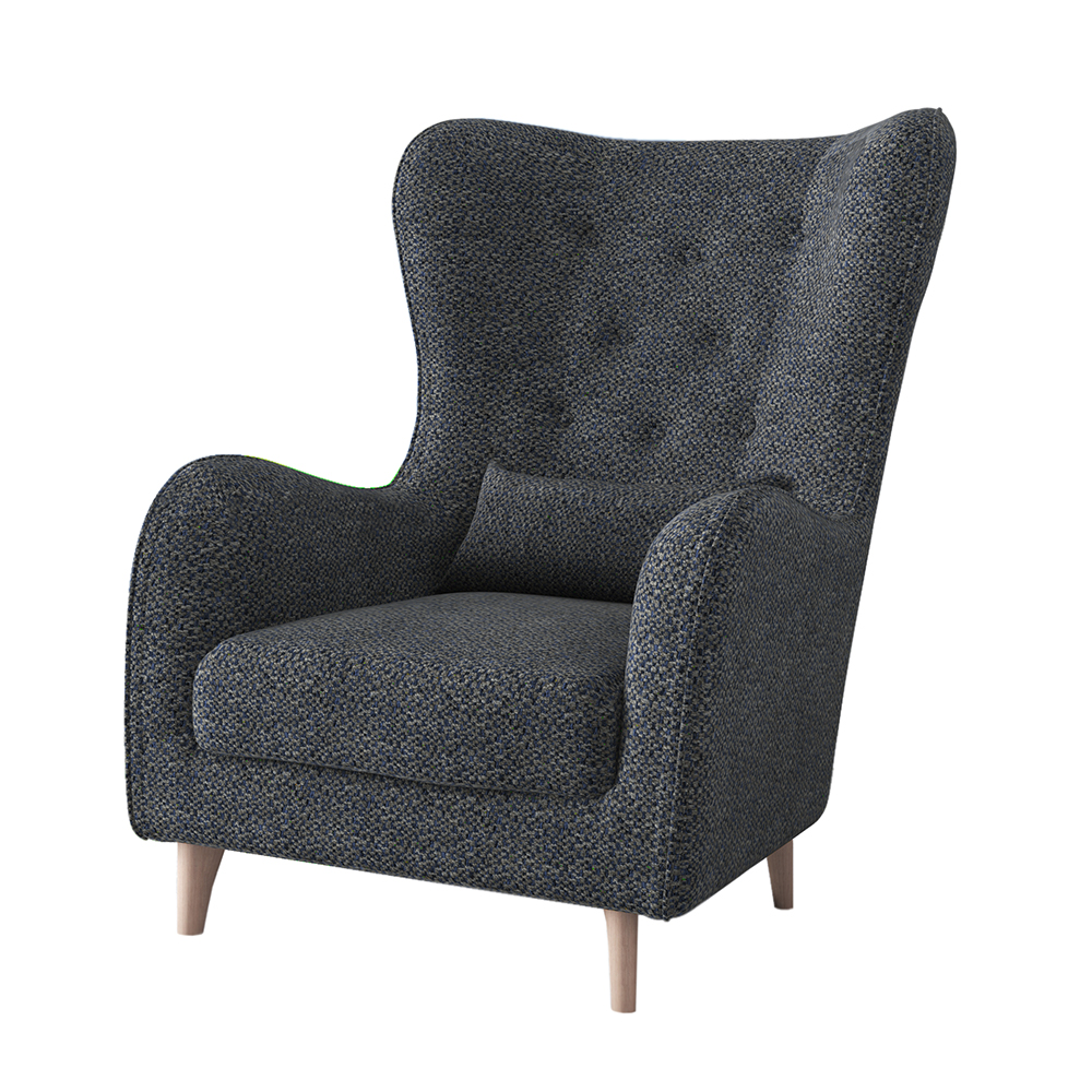 Fotel uszak Calmino Duży szary w tkaninie łatwoczyszczącej - zdjęcie 1