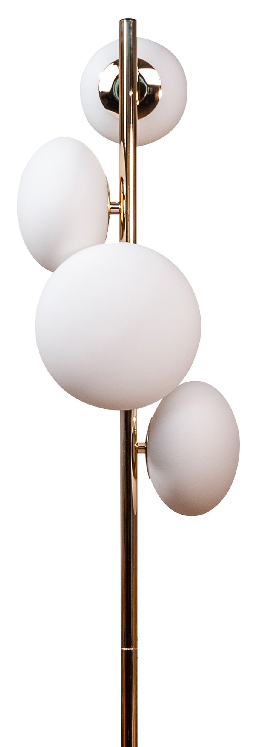 Lampa podłogowa Omi x4 złota z mlecznymi kloszami
