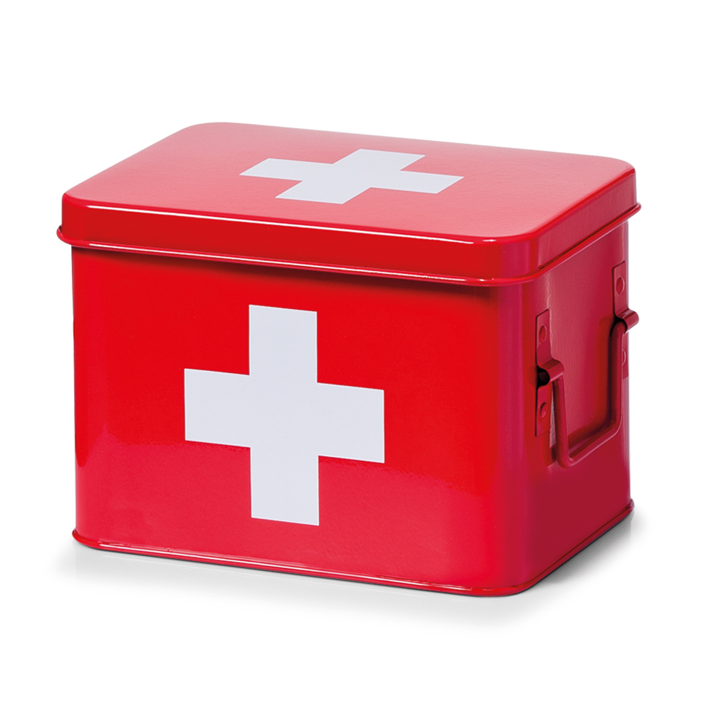 Apteczka Dozia z metalu czerwona - zdjęcie 1
