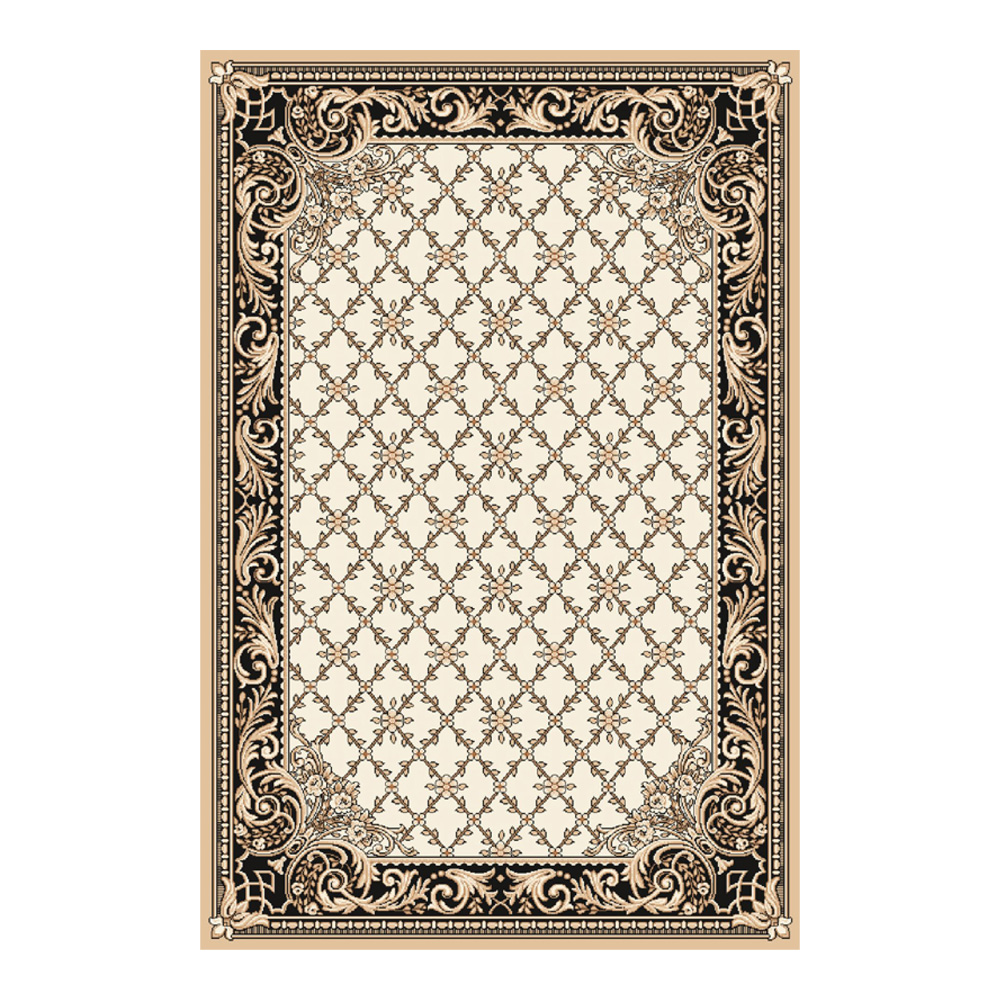 Dywan klasyczny Pricley kremowo-czarny - zdjęcie 1