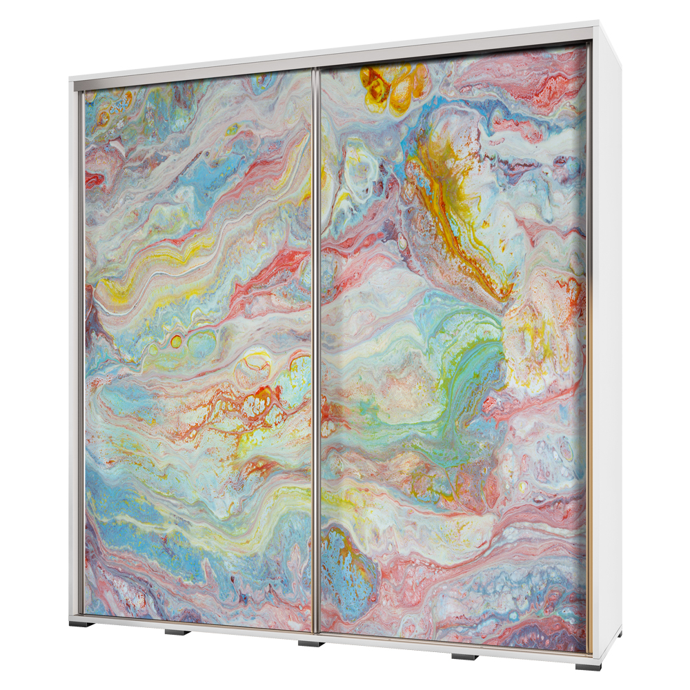 Szafa przesuwna Wenecja 205 cm Tęczowy marmur - zdjęcie 1