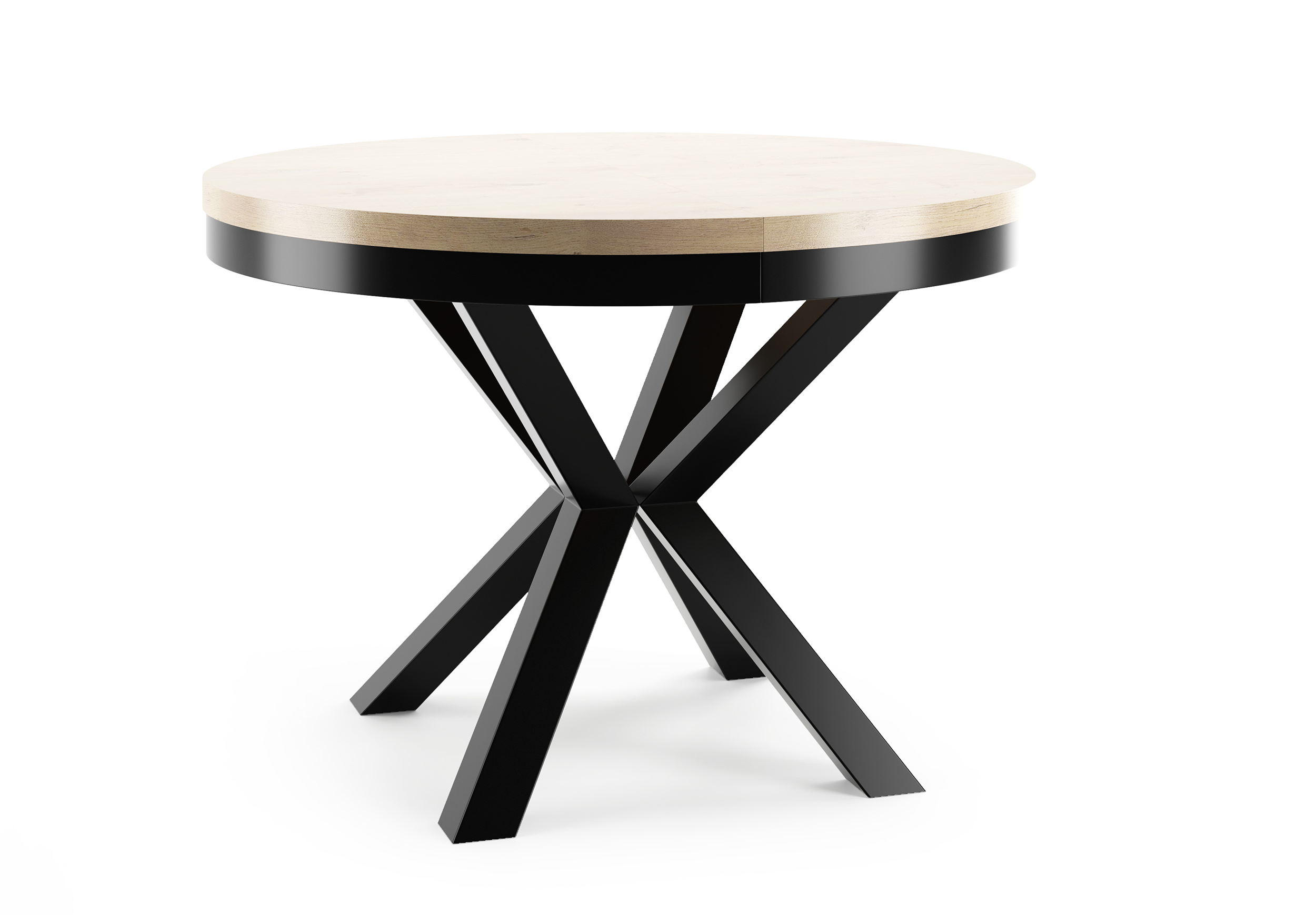 Stół okrągły Tulippen rozkładany 100cm Dąb Craft Złoty/ Czarny - zdjęcie 1