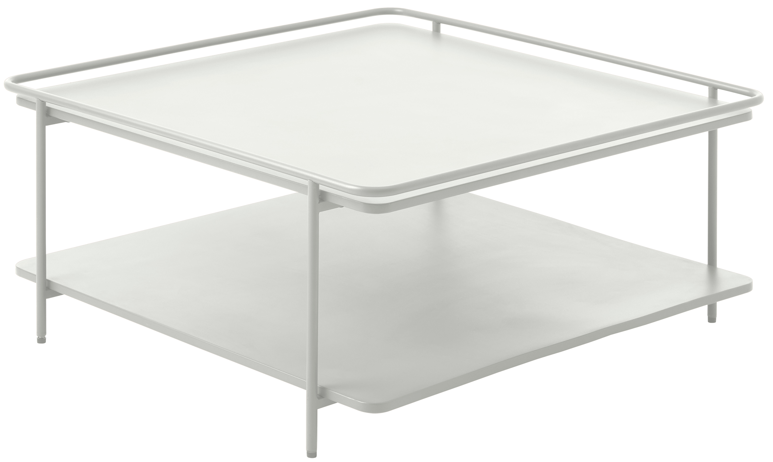 Stolik kawowy Yuba 75x75 cm z półką kremowy