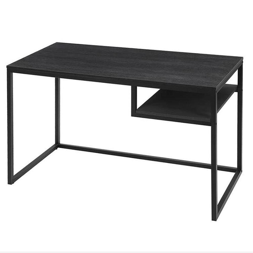 Biurko Mornedo z dodatkową półką 60x110 cm czarne - zdjęcie 1