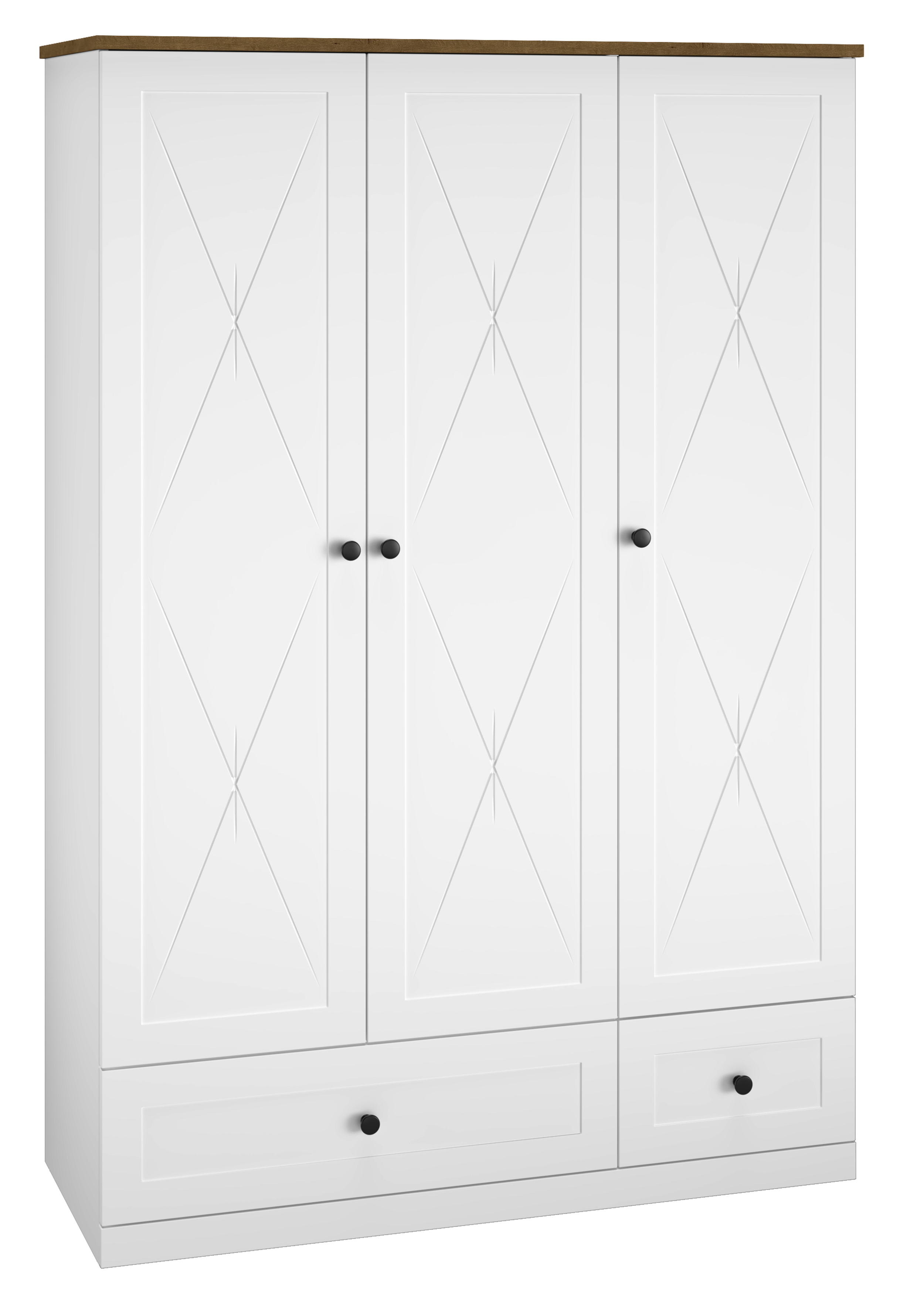 Szafa trzydrzwiowa Mugeto 137 cm biała/dąb Lefkas - zdjęcie 1