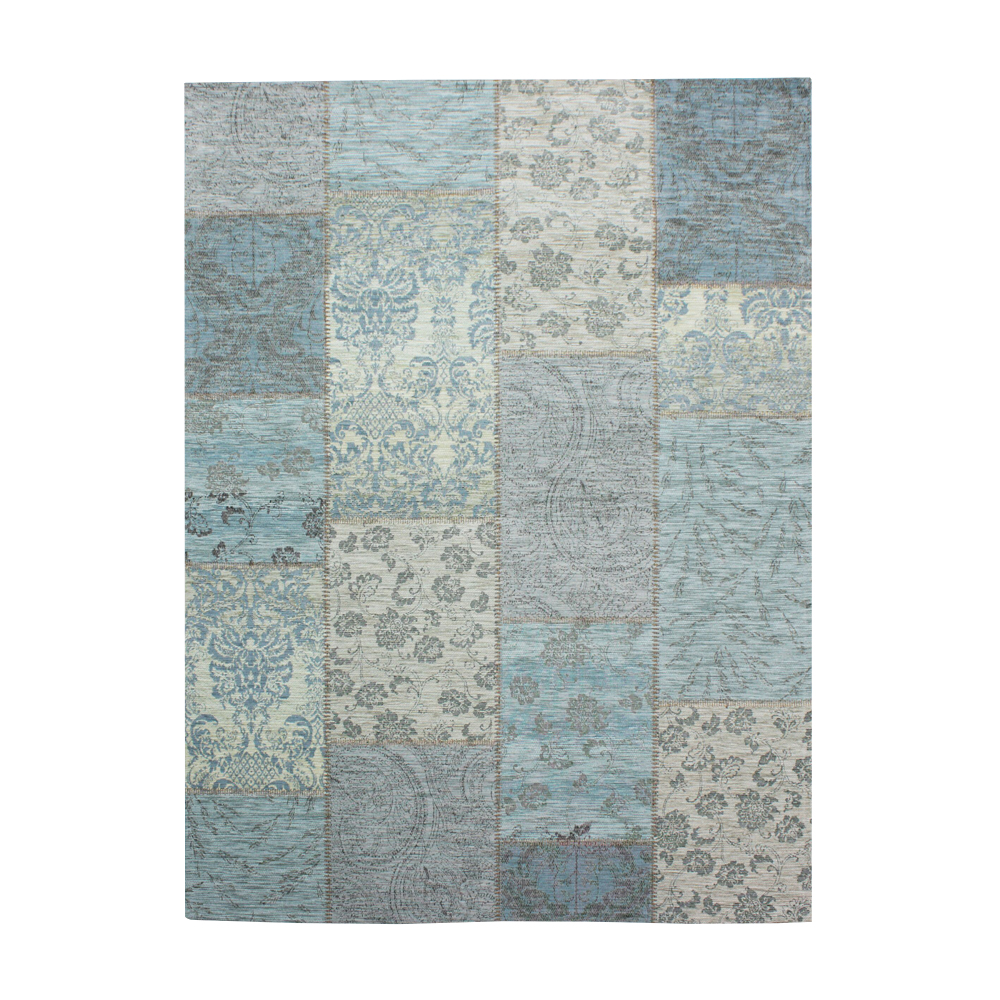 Dywan syntetyczny Patchwork Chenille niebiesko-zielony - zdjęcie 1