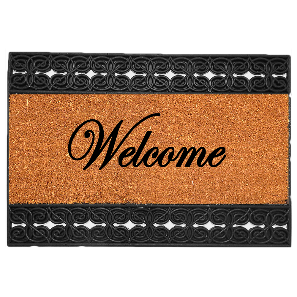 Wycieraczka do butów Mitzi z napisem Welcome 45x75 cm w stylu glamour prostokątna - zdjęcie 1