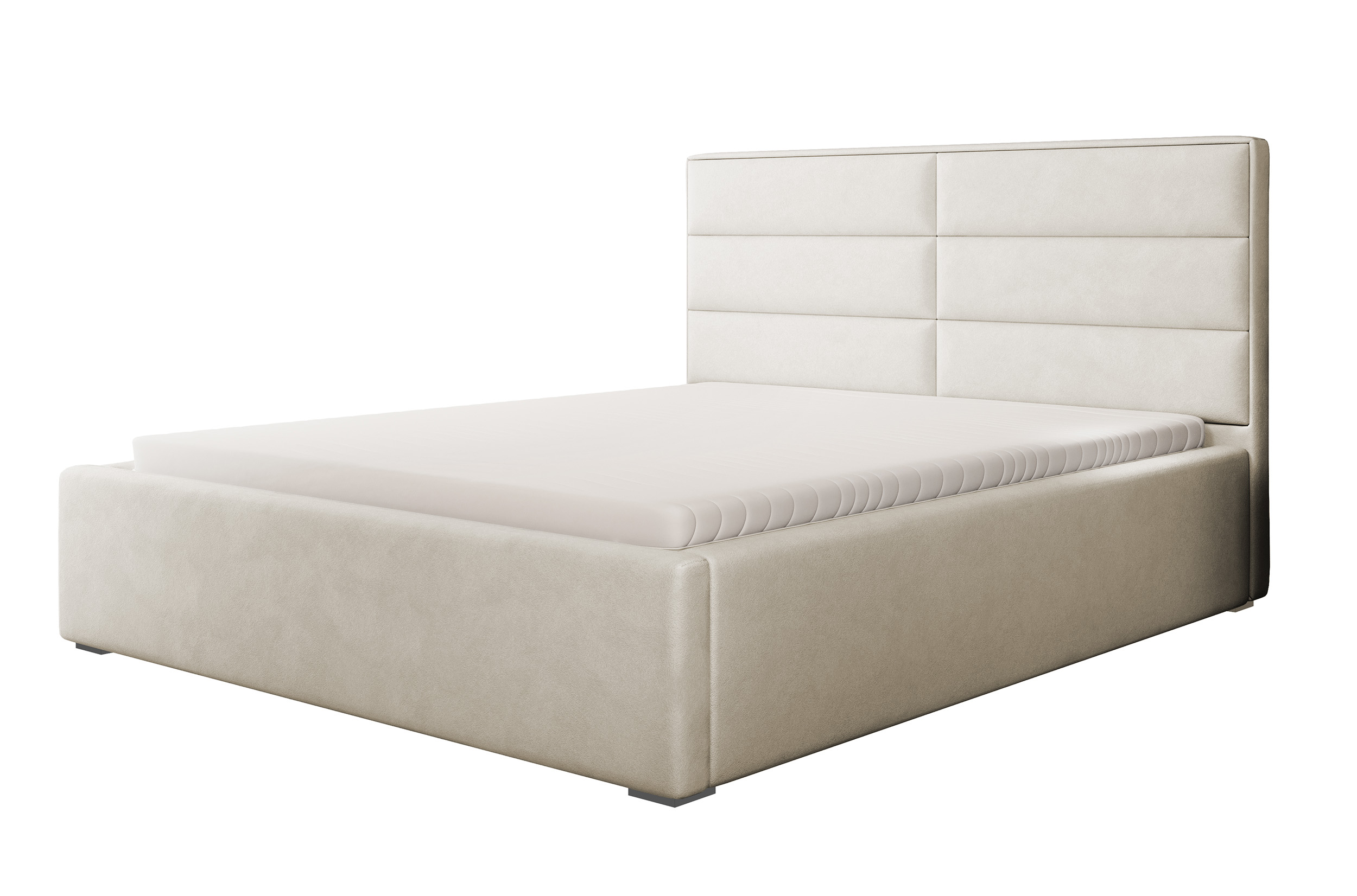 Łóżko tapicerowane 140x200 cm Valdamone hydrofobowe jasnobeżowe