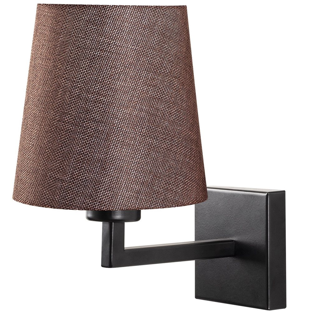 Kinkiet ścienny Gicanna klasyczny średnica 18 cm brązowy/czarny - zdjęcie 1