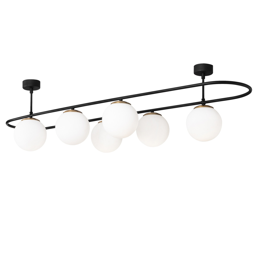 Lampa sufitowa Flawls x6 czarna - zdjęcie 1