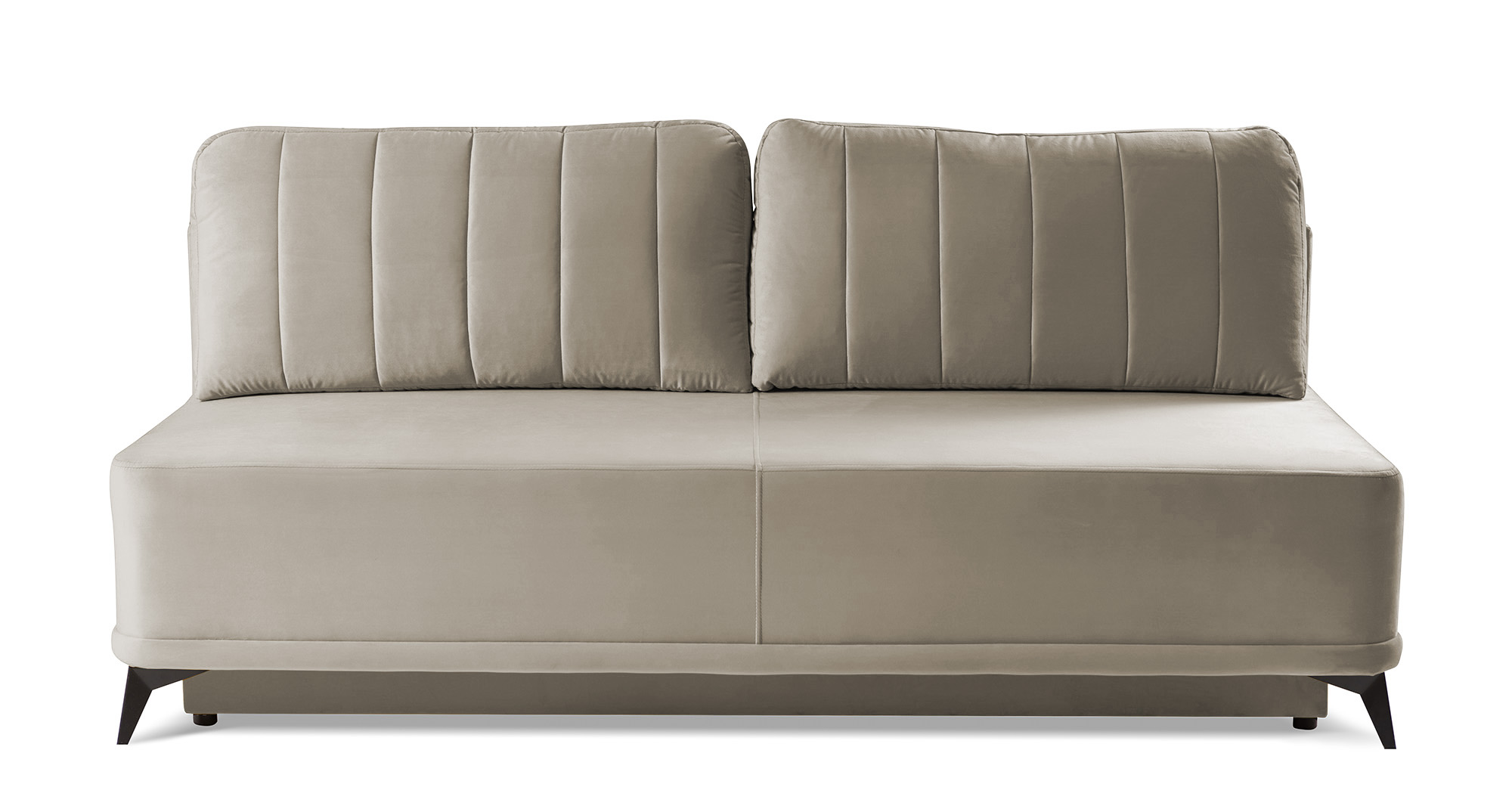 Kanapa rozkładana trzyosobowa Somerled z pojemnikiem szarobeżowa - zdjęcie 1