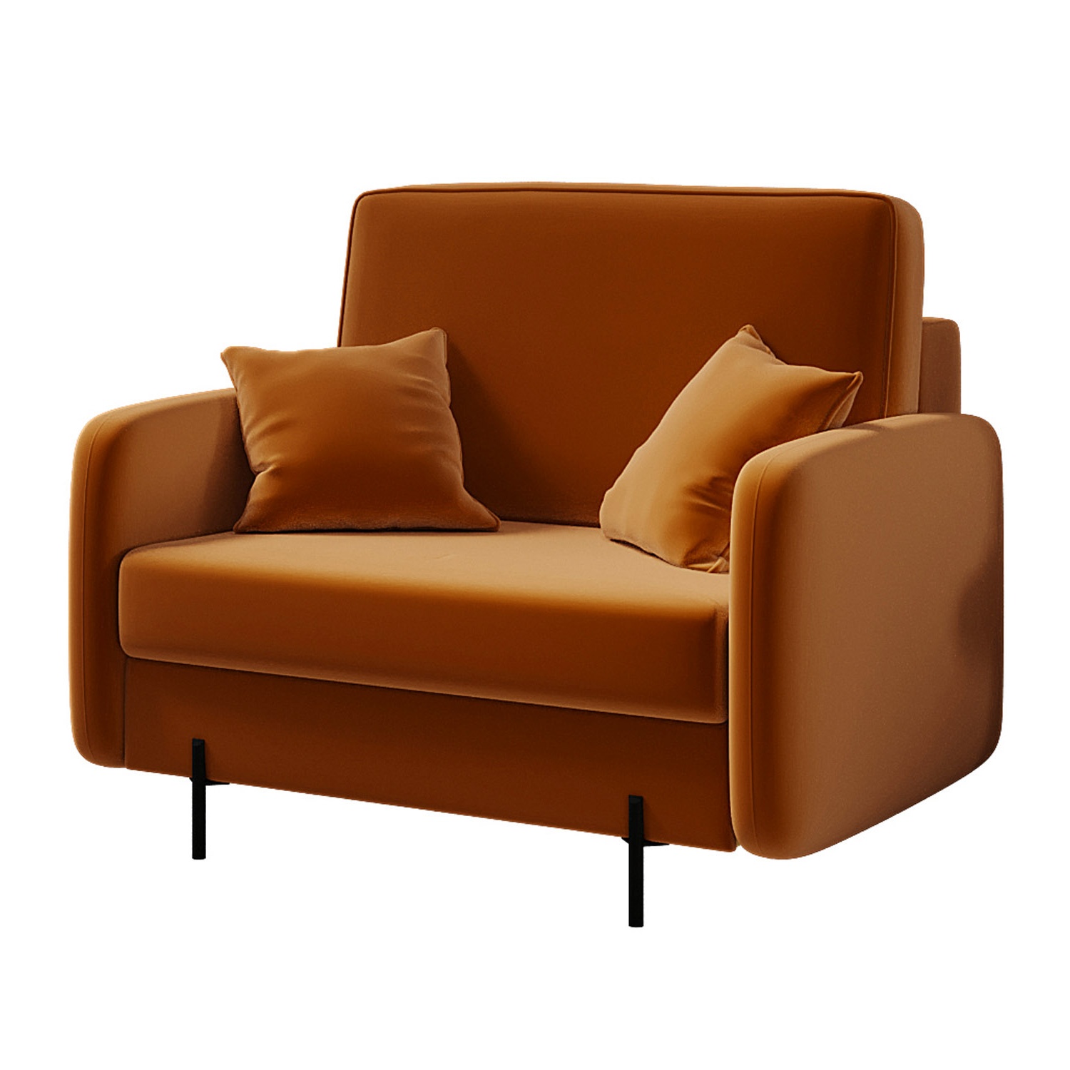 Fotel kubełkowy Solferina miedziany welur - zdjęcie 1