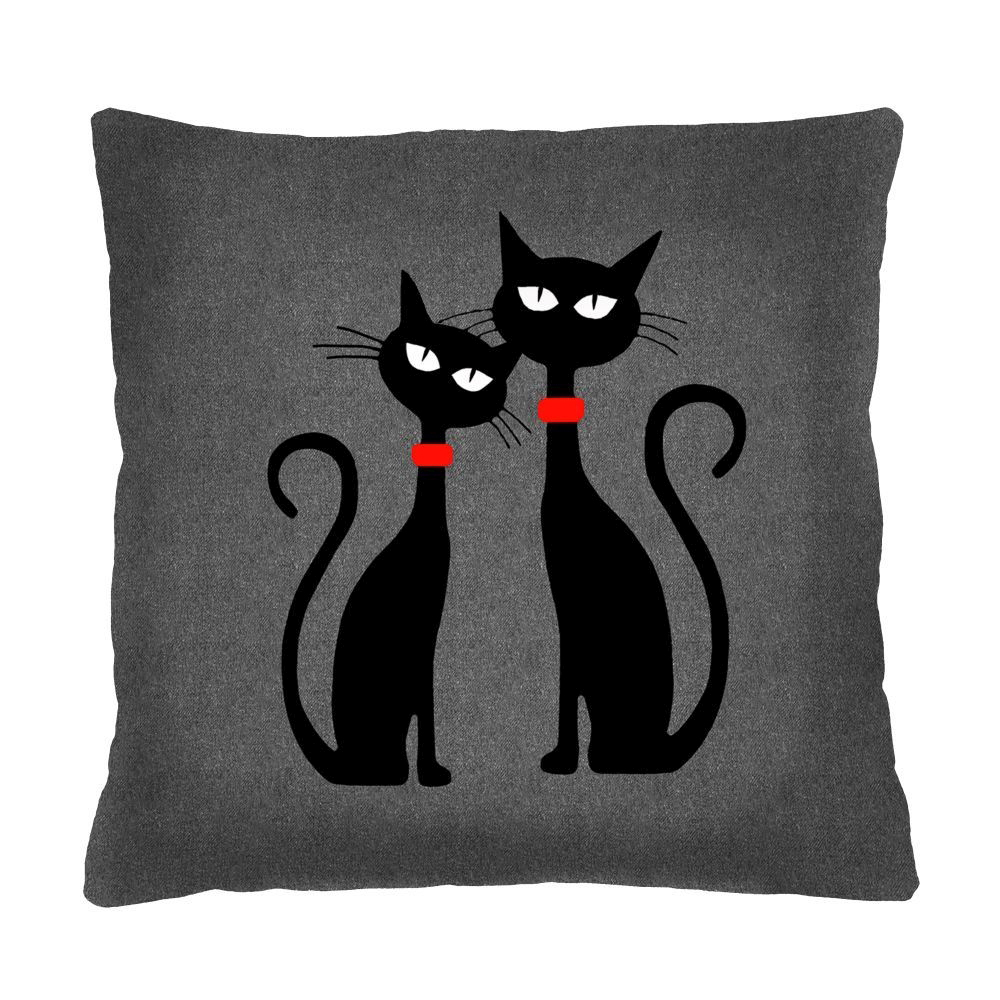 Poduszka dekoracyjna Diecca 40x40 cm z motywem kotów - zdjęcie 1