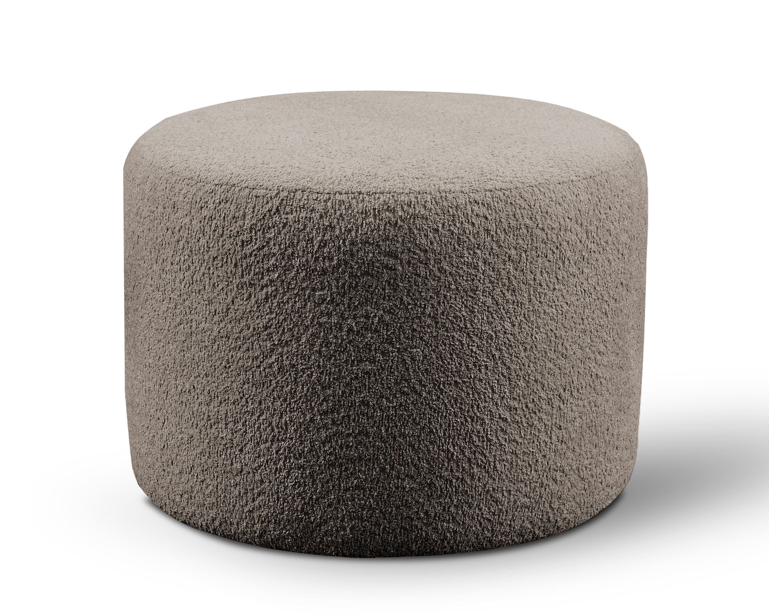 Pufa 60 cm Carmela jasnobrązowa boucle nogi czarne - zdjęcie 1