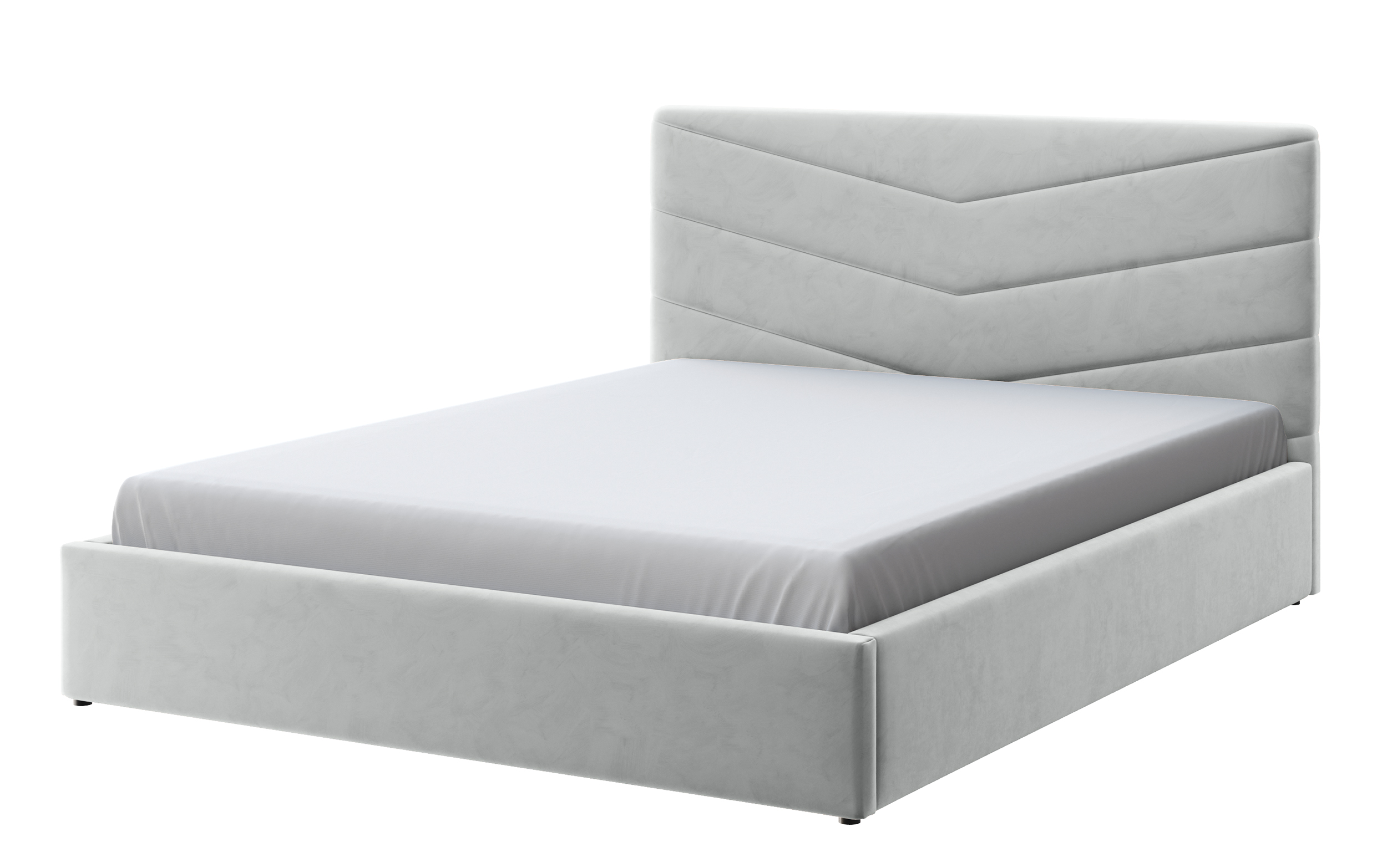 Łóżko tapicerowane Lottaro szare 180x200 z pojemnikiem stelaż metalowy podnośnik gazowy welur - zdjęcie 1