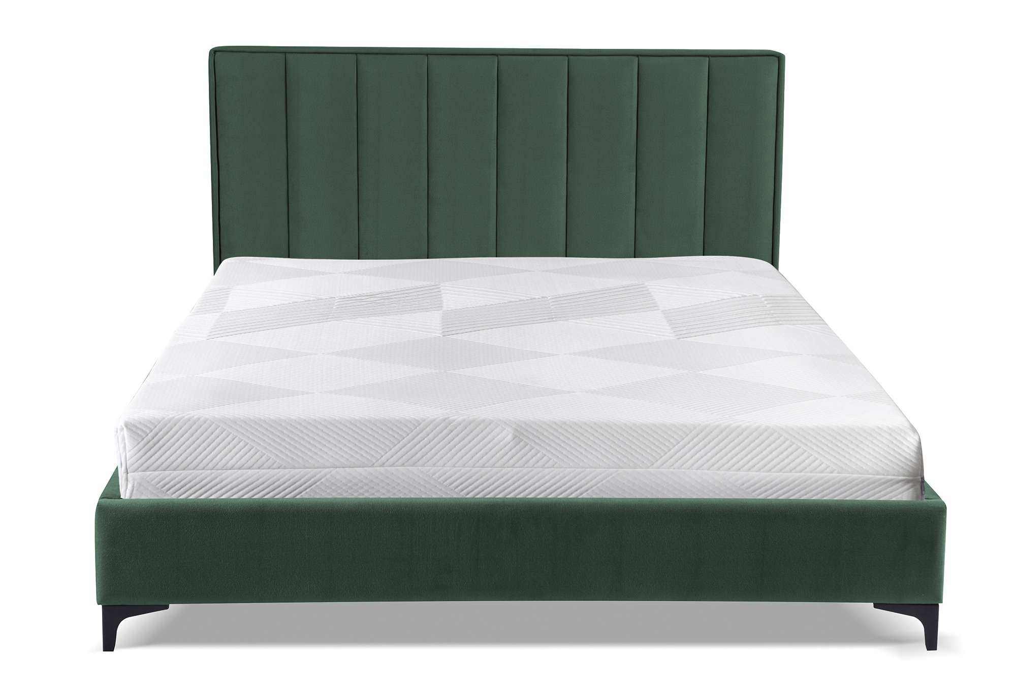Łóżko tapicerowane 180x200 cm Vergato z pojemnikiem szmaragdowe welur łatwoczyszczący - zdjęcie 1
