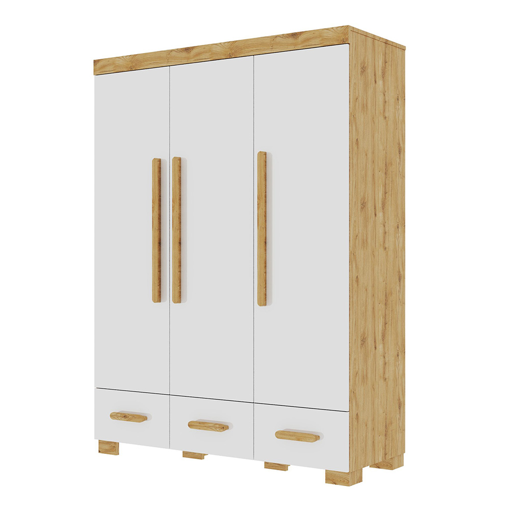 Szafa trzydrzwiowa Oatie jesion/biały - zdjęcie 1