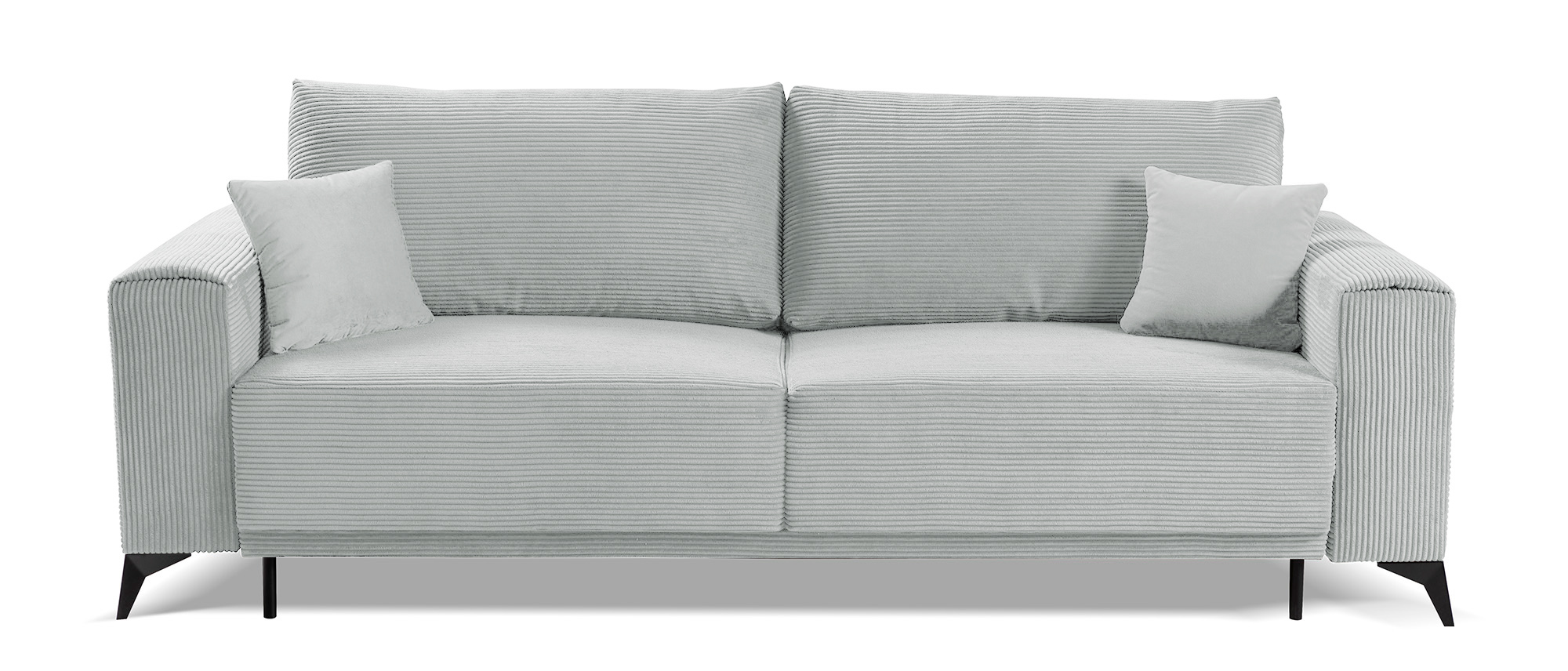 Kanapa rozkładana trzyosobowa Jokiranta z pojemnikiem szara sztruks - zdjęcie 1