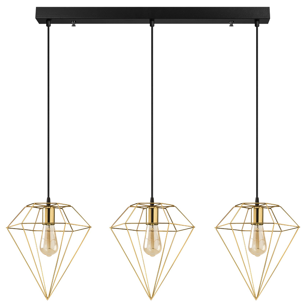 Lampa sufitowa Palmares x3 w kształcie diamentu 134 cm złota - zdjęcie 1