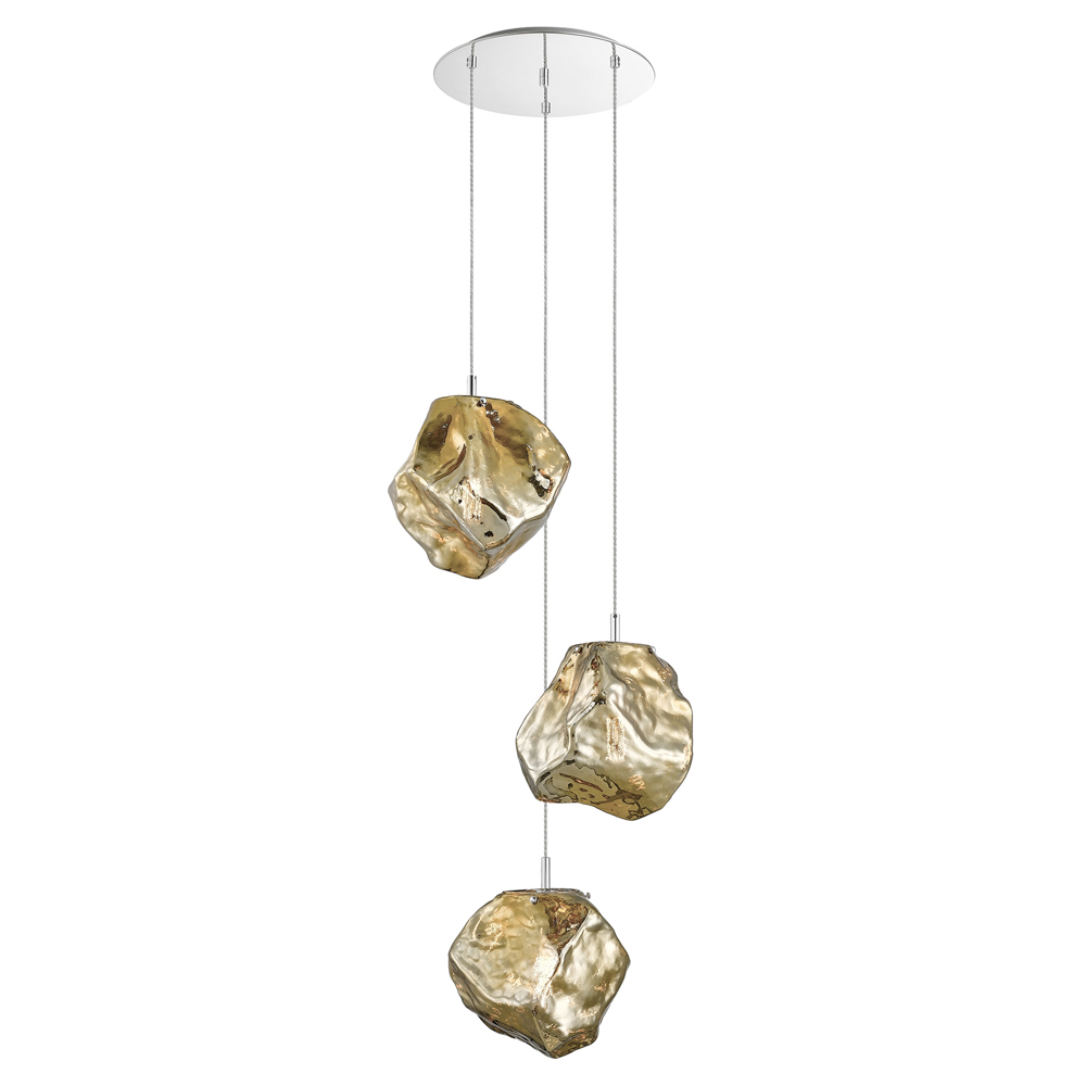 Lampa wisząca Arsenio kaskada x3 złota duża - zdjęcie 1