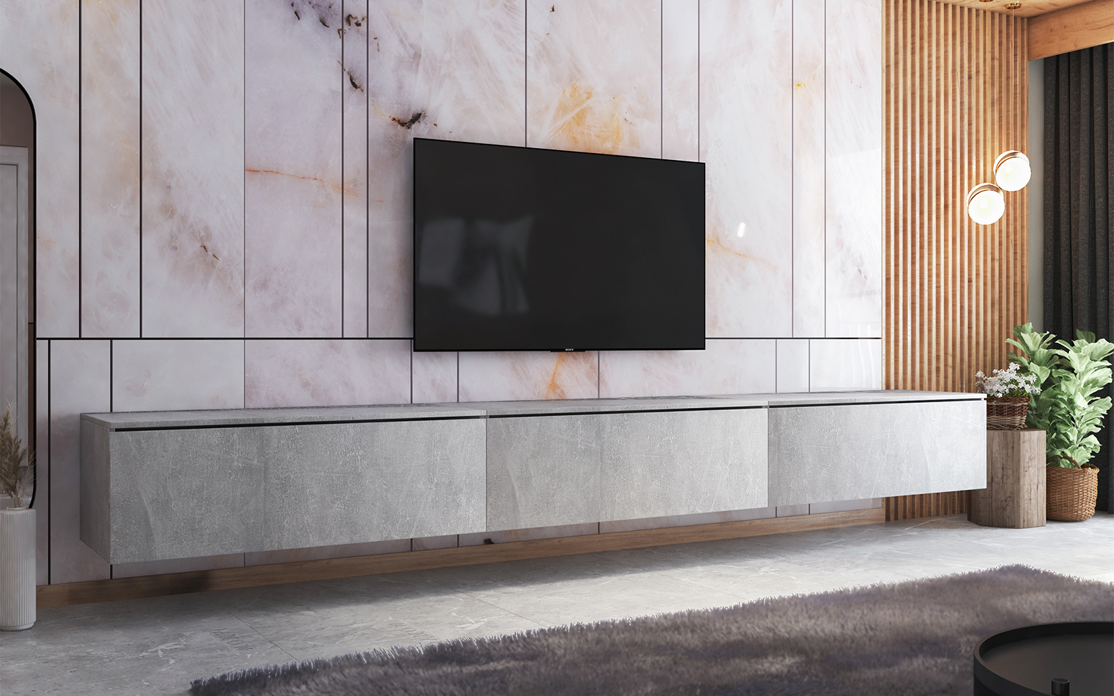 Szafka RTV Skylara 300 cm Beton - zdjęcie 1