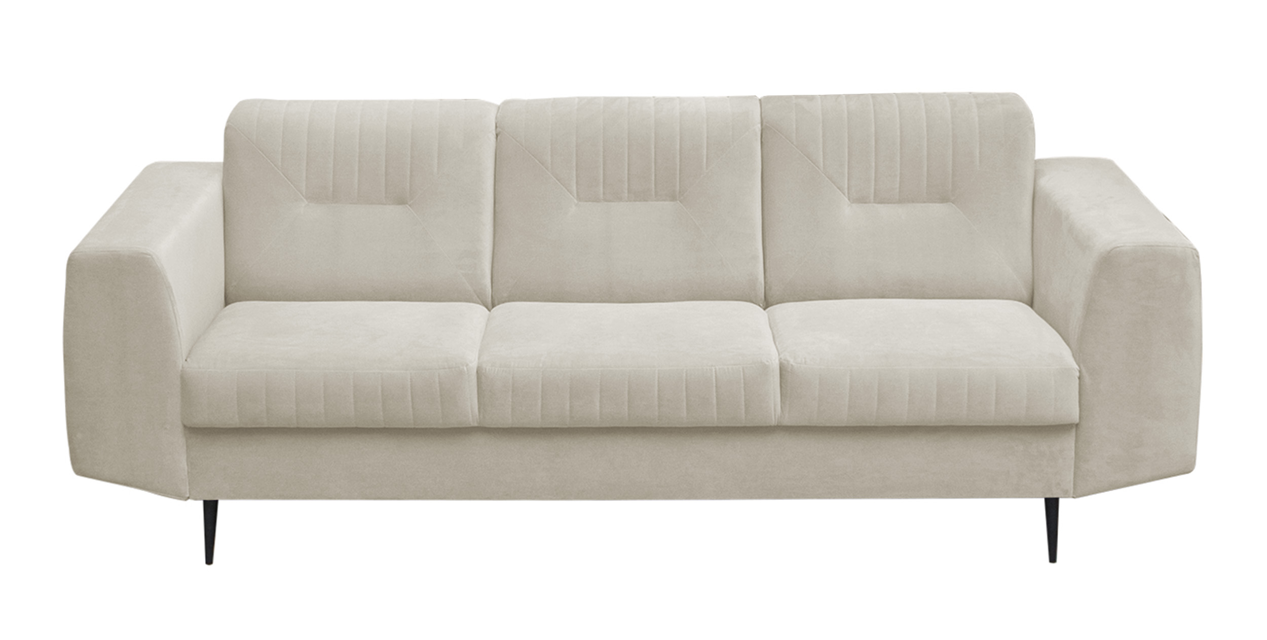 Sofa Carelle kremowa trzyosobowa w tkaninie hydrofobowej welur  - zdjęcie 1