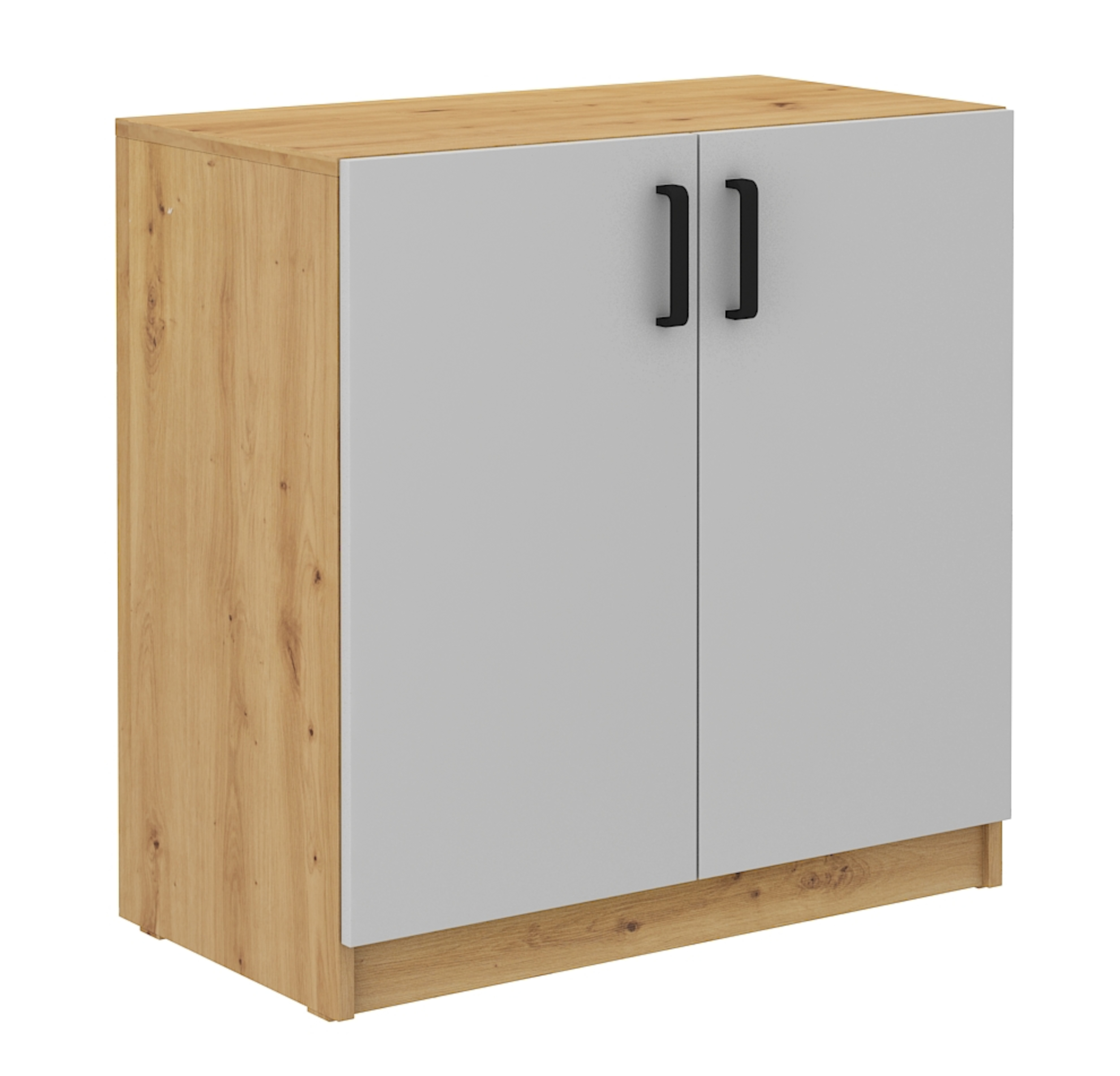 Komoda Stundly dwudrzwiowa 80 cm Dąb artisan/Szary - zdjęcie 1
