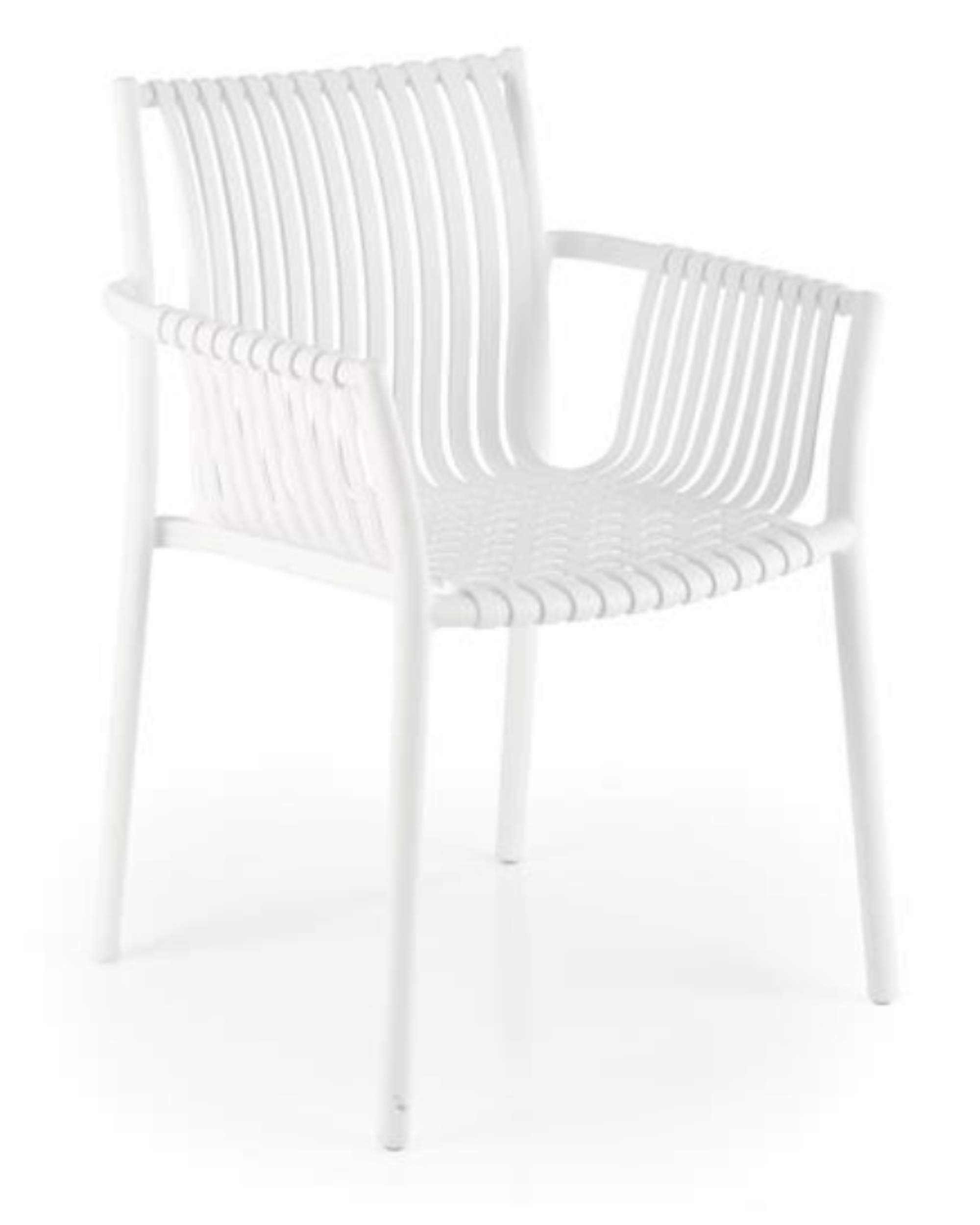 Krzesło z tworzywa Tatory z podłokietnikami białe - zdjęcie 1