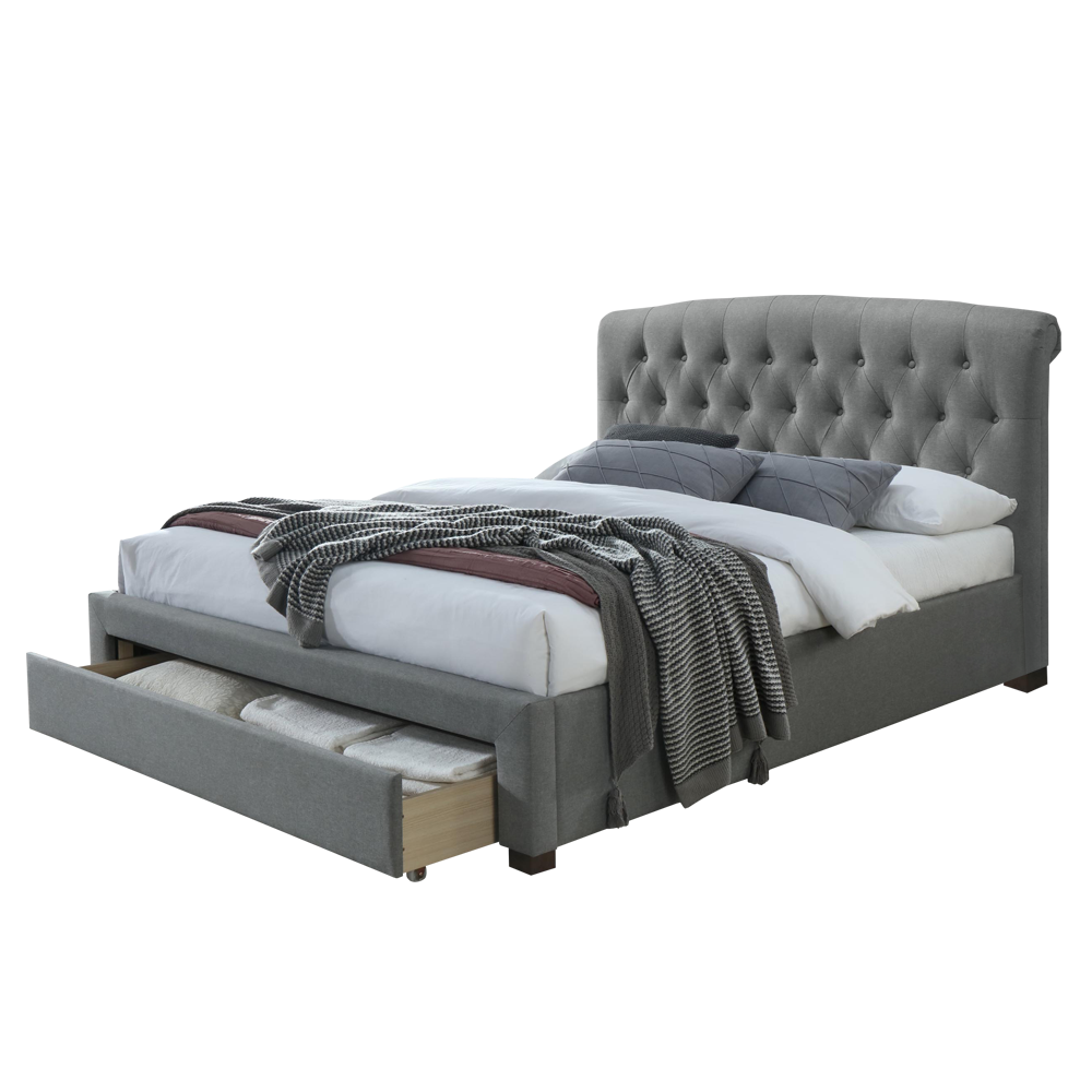 Łóżko tapicerowane Zion szare - zdjęcie 1