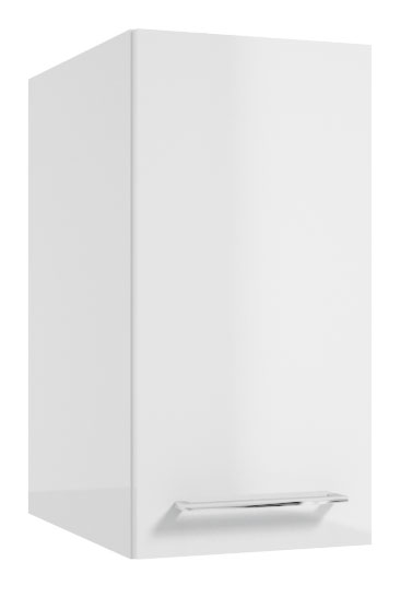 Szafka łazienkowa Modullac 30 cm wisząca głęboka biały połysk ze srebrnym uchwytem - zdjęcie 1